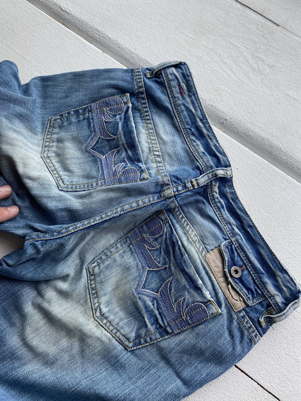 Diesel × Vintage 🔥Punk Opium Diesel Gothic Flared Womens Jeans emo goth rare Size 29" - 11 Thumbnail