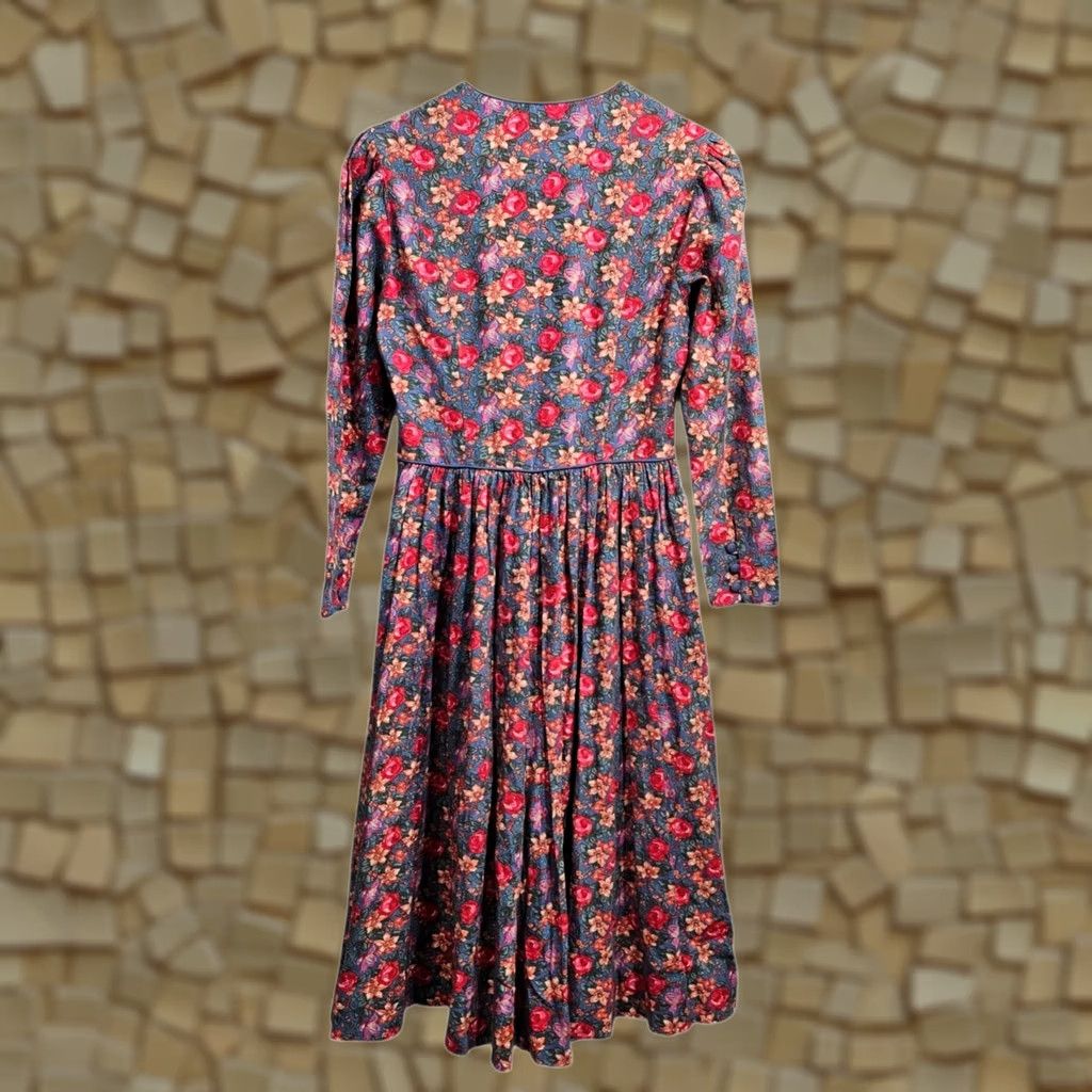 Laura Ashley VINTAGE Laura Ashley Dress UK 12 Blue Pink Floral Roses Summer 90s Pleated Womens Size XL / US 12-14 / IT 48-50 - 1 Thumbnail