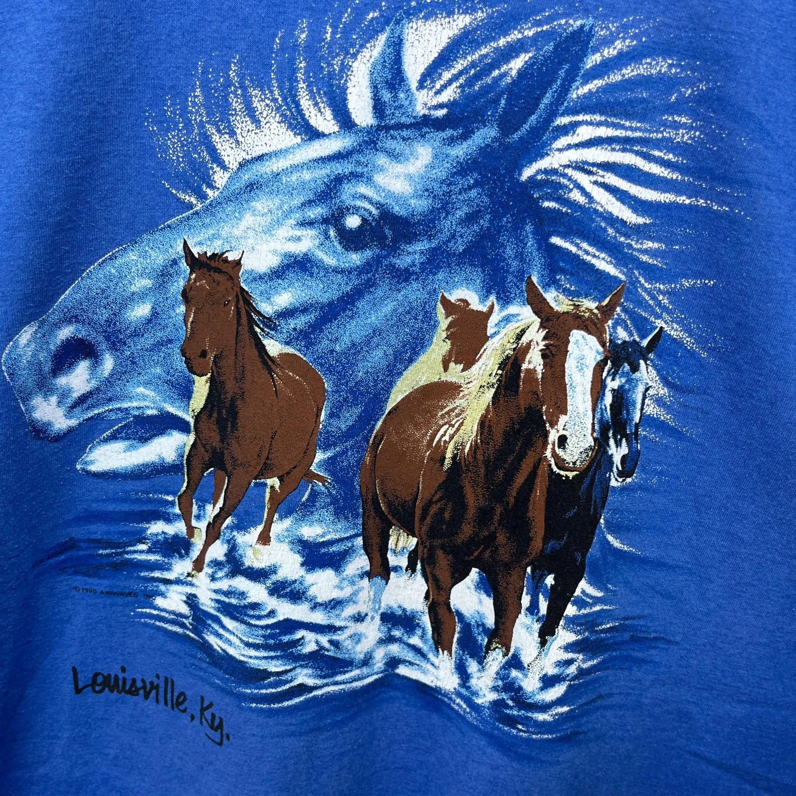 NFL Vintage 90s Horse Art Animal Nature Kentucky T Shirt XL Size US XL / EU 56 / 4 - 3 Thumbnail