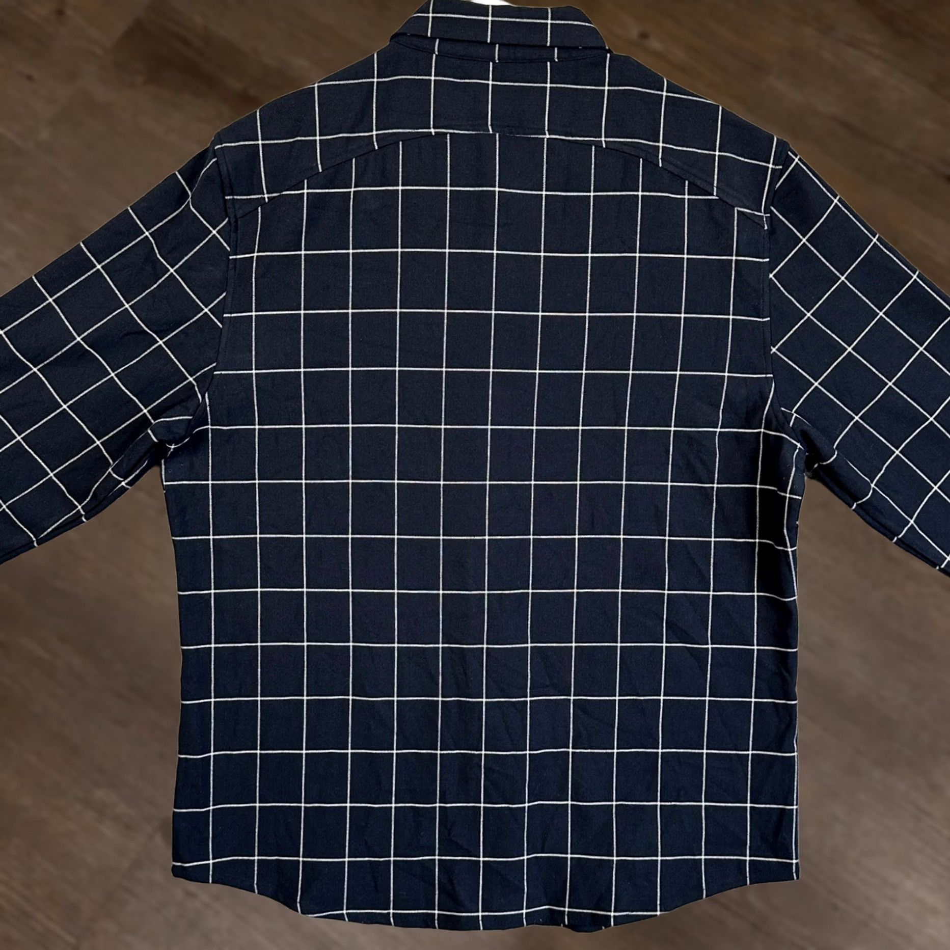 Vintage Ministry Of Supply Shirt Button Up Men XL Navy Blue Windowpane Check Long Sleeve Size US XL / EU 56 / 4 - 1 Thumbnail