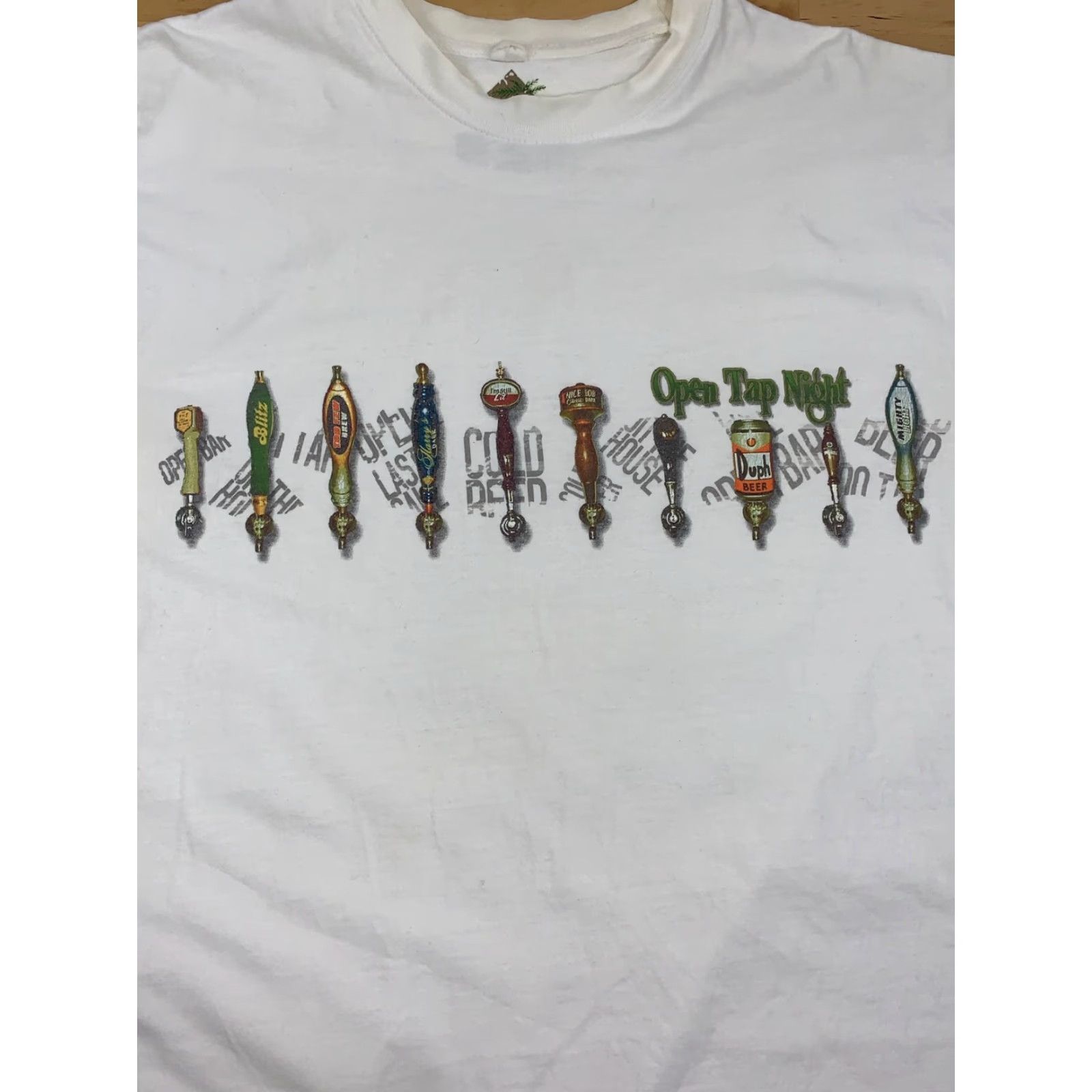 Vintage Newport Blue Beer Open Tap Night Graphic T Shirt White Short Sleeve L Mens Size US L / EU 52-54 / 3 - 2 Thumbnail