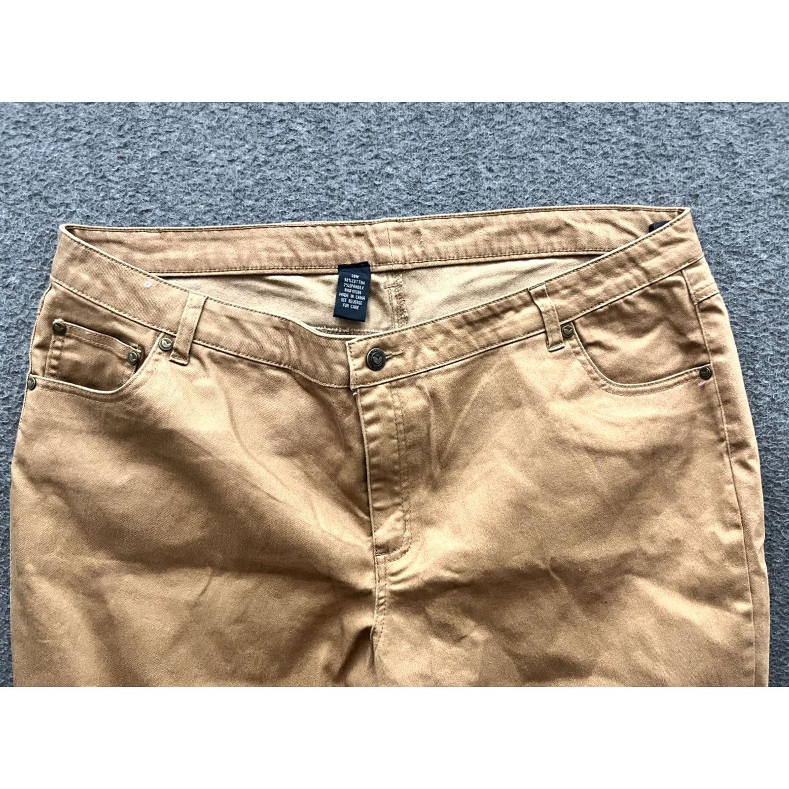 Vintage Unbranded Women's Jeans Tapered Beige Cotton/Spandex Plus Size 20 Jeans Brown Beige 20 Womens Tapered Cowboy Size 42" / US 20 - 3 Thumbnail