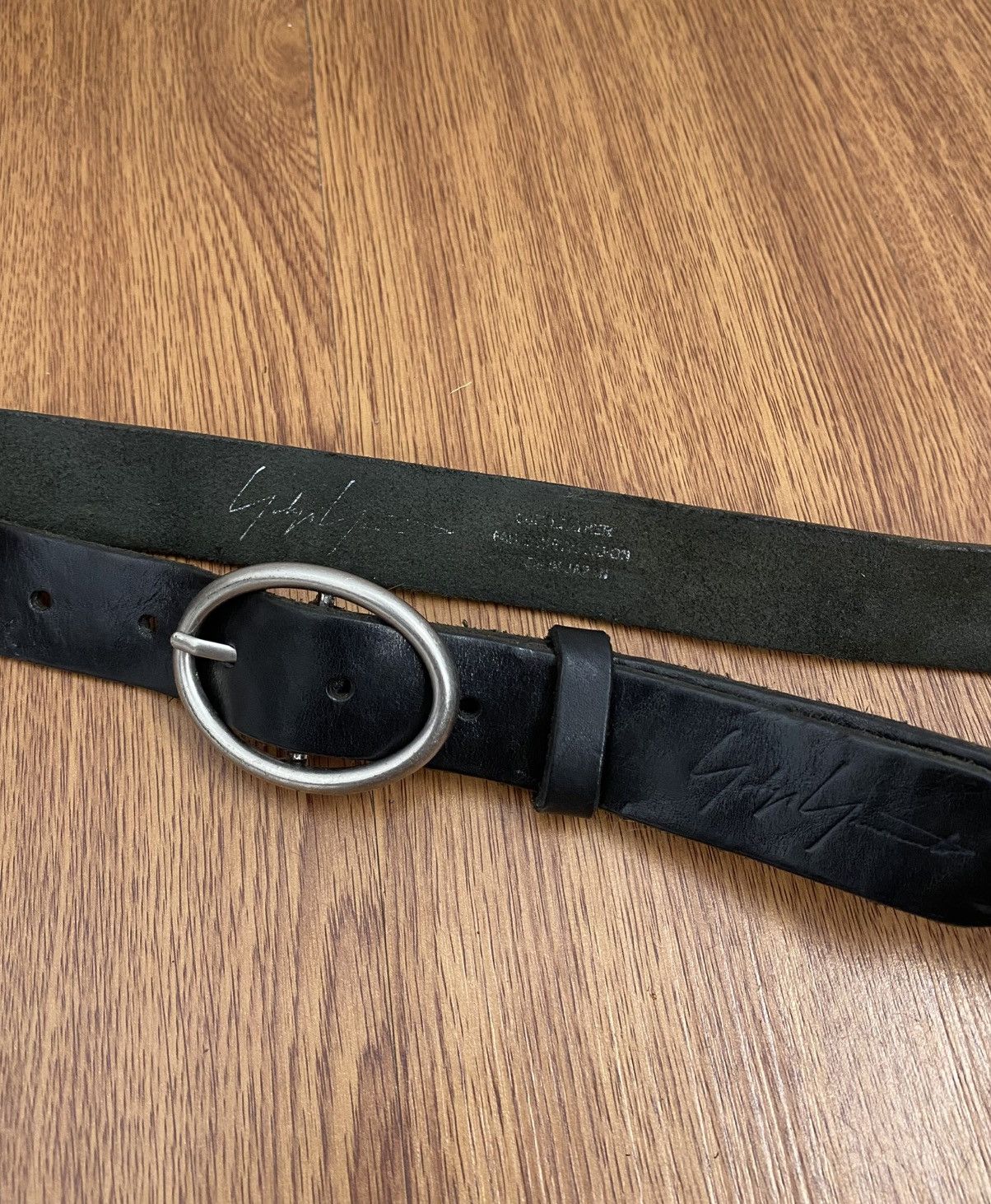 Yohji Yamamoto Yohji yamamoto black classic leather belt Size ONE SIZE - 3 Thumbnail