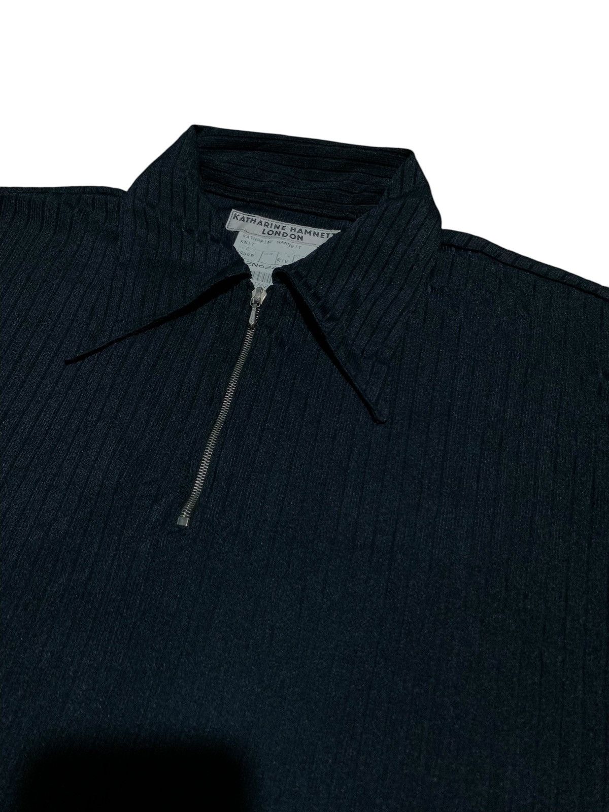 Katharine Hamnett London 2000s KHL knit zip polo shirt Made in Japan Size US M / EU 48-50 / 2 - 3 Thumbnail