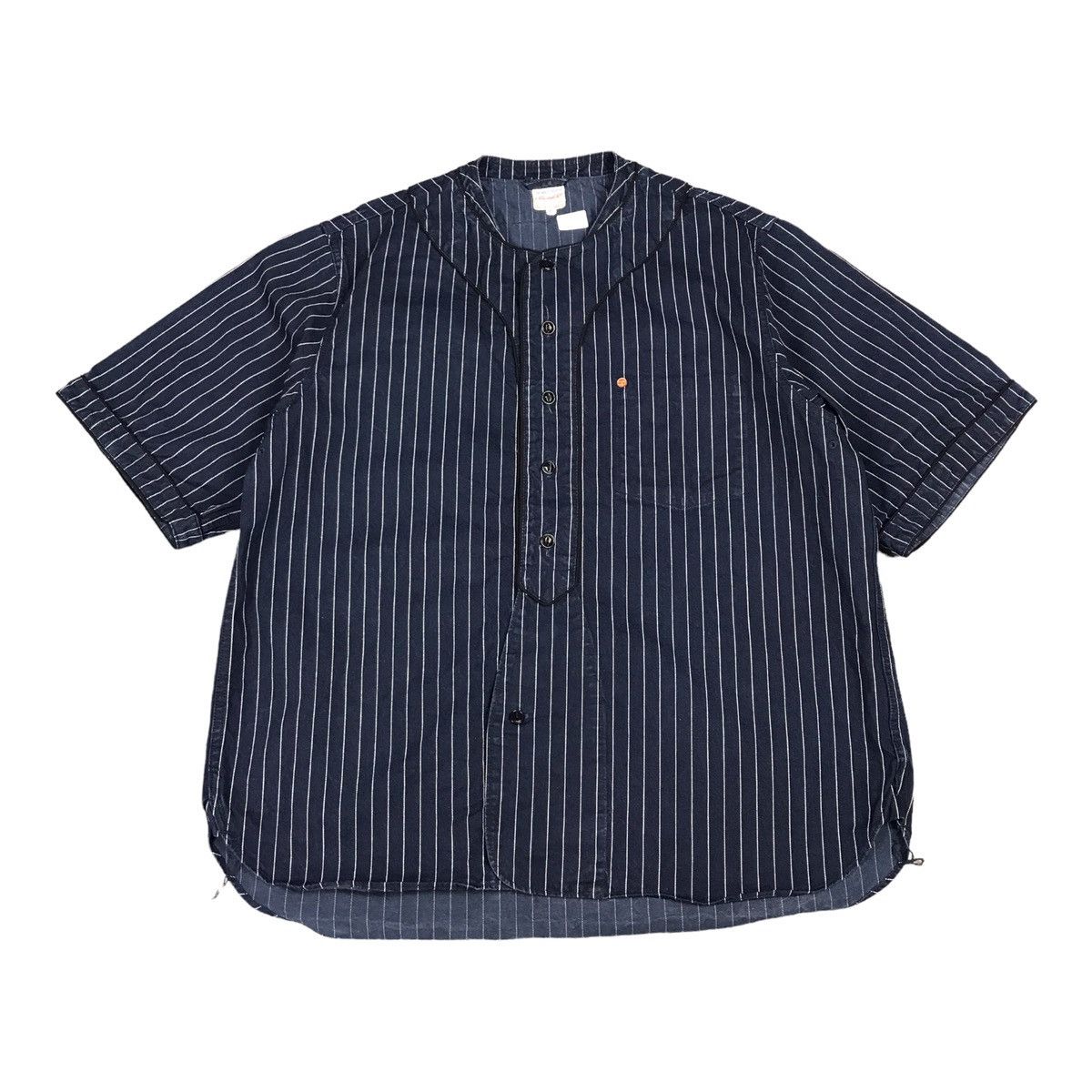 OG MOMOTARO DENIM INDIGO BASEBALL DESIGN BUTTON UP SHIRT