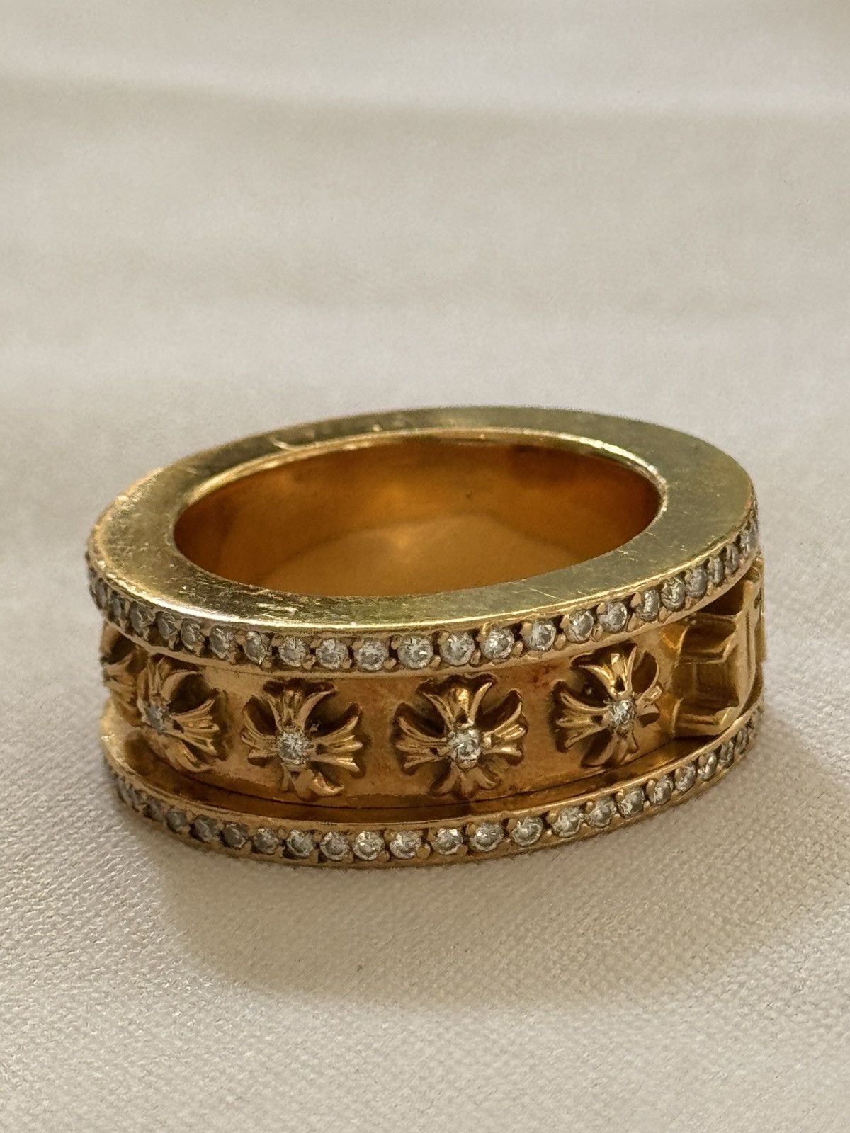 Chrome Hearts 1/1 SPINNING MECHANISM 22K GOLD DIAMOND F*** You RING Size ONE SIZE - 6 Thumbnail