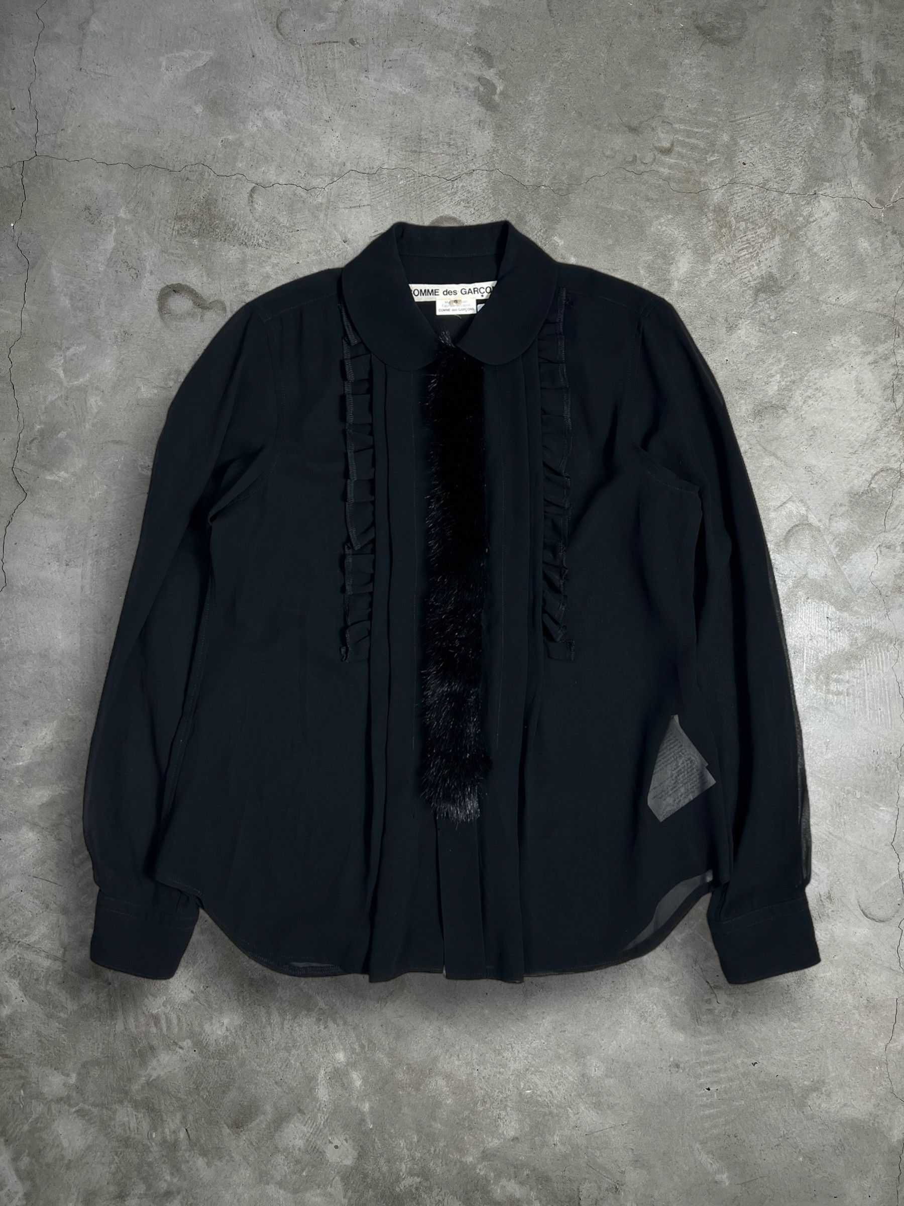 image of Comme Des Garcons Comme Des Garçons See Through Buttons Up Shirt (S) Gtmpt597 in Black, Women's (Si