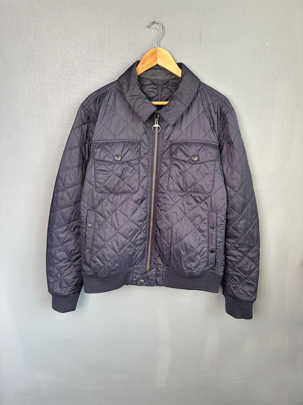 Men’s BARBOUR Bow Quilt Bomber Jacket Blue size L