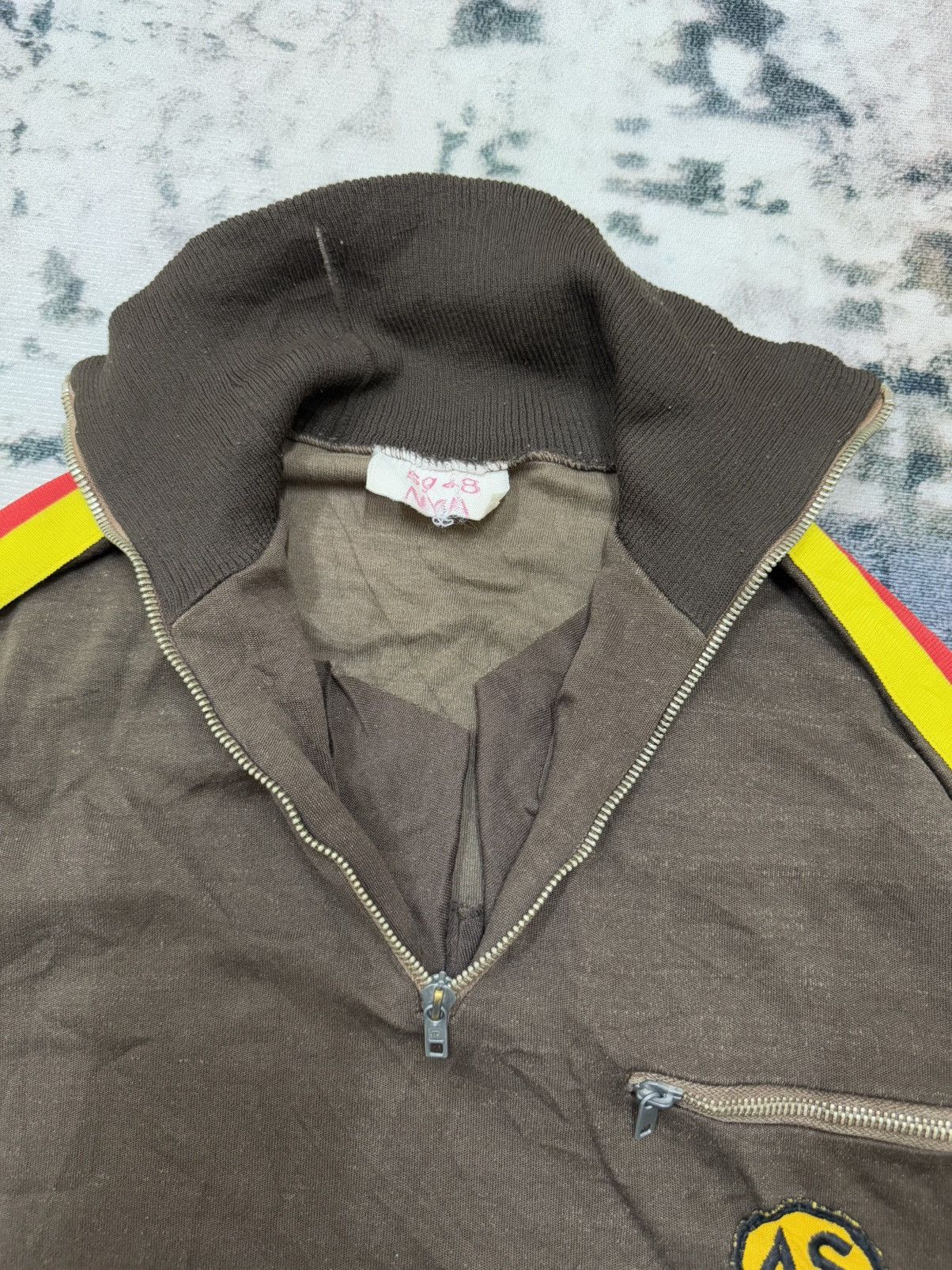 Vintage Vintage 70s MILITARY WESTGERMANY TRACKTOP HALFZIPPER SWEETER Size US S / EU 44-46 / 1 - 9 Thumbnail