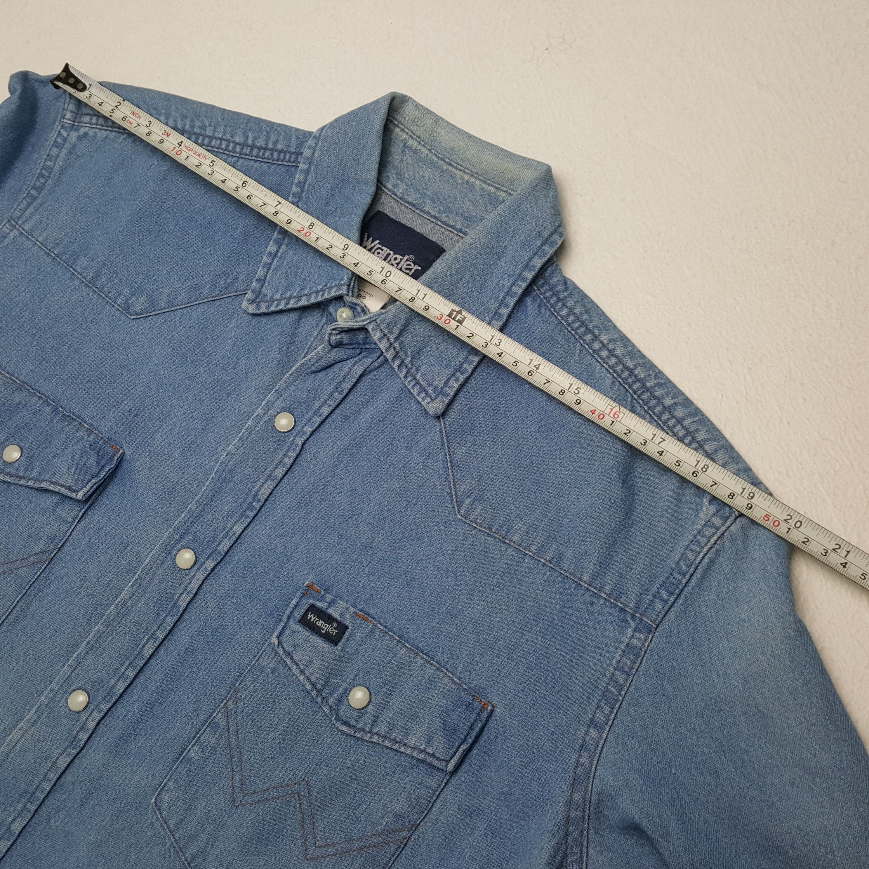 Vintage × Wrangler Vintage WRANGLER American Classic Style Denim Shirts Size US L / EU 52-54 / 3 - 4 Thumbnail