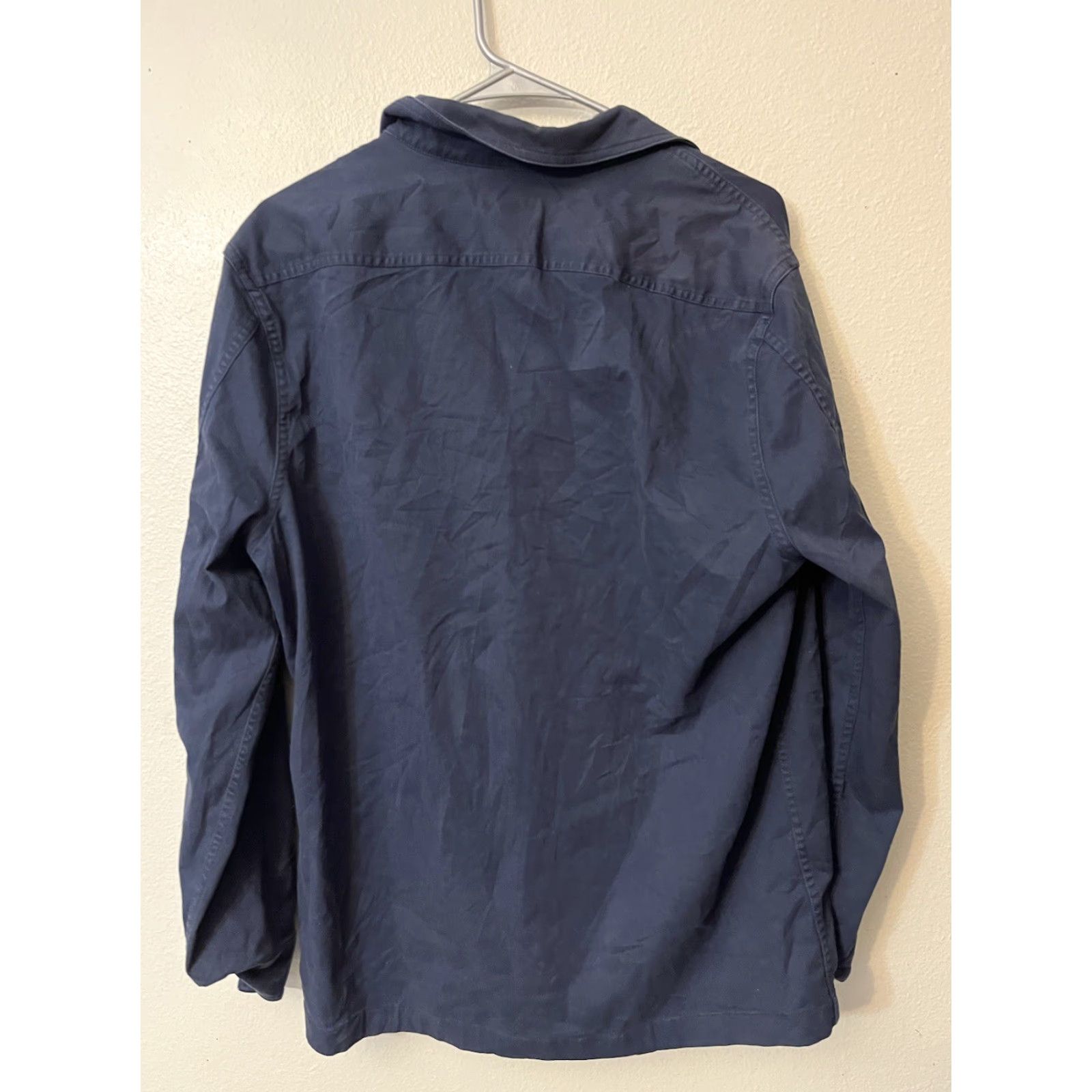 Express Express Men's Slim Zip Up Shirt Jacket M Navy Blue Jacket Size US M / EU 48-50 / 2 - 2 Thumbnail