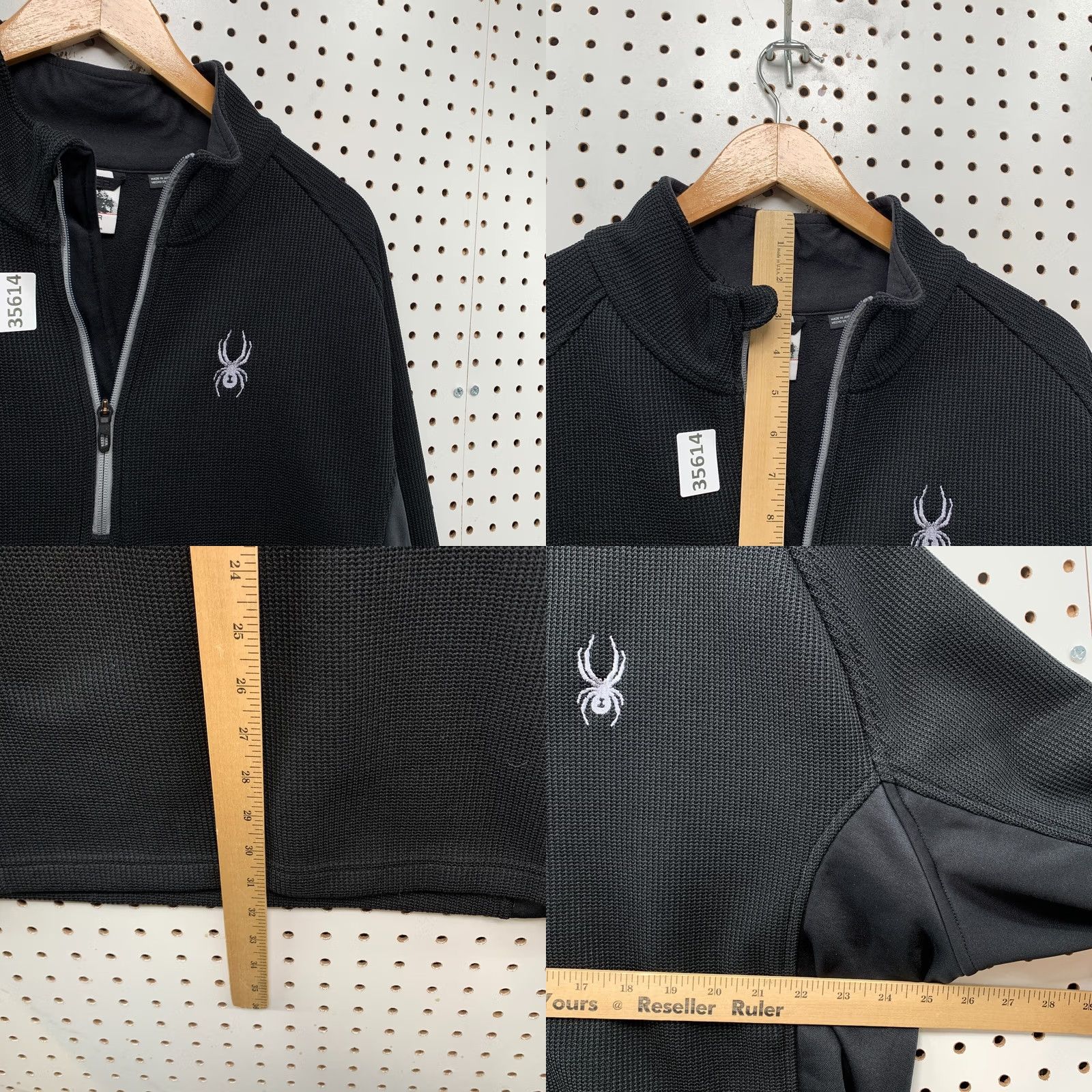 Spyder Spyder 1/4 Zip Pullover Sweatshirt Mens XL Black Waffle Knit Long Sleeve Size US XL / EU 56 / 4 - 8 Thumbnail