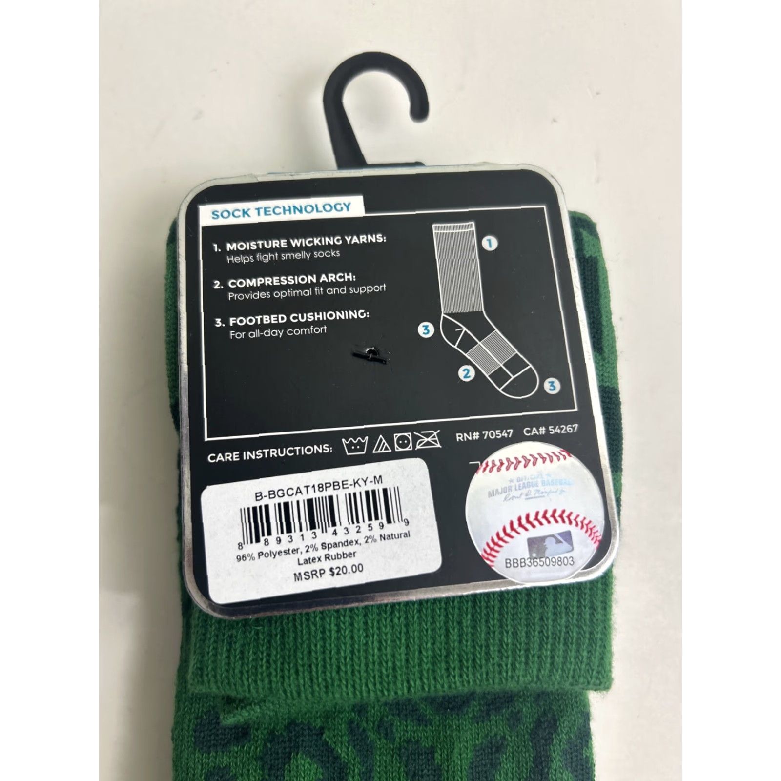 47 ’47 Womens Medium Green Striped Cheetah Athletics A’s MLB Tall Socks Size ONE SIZE - 8 Thumbnail