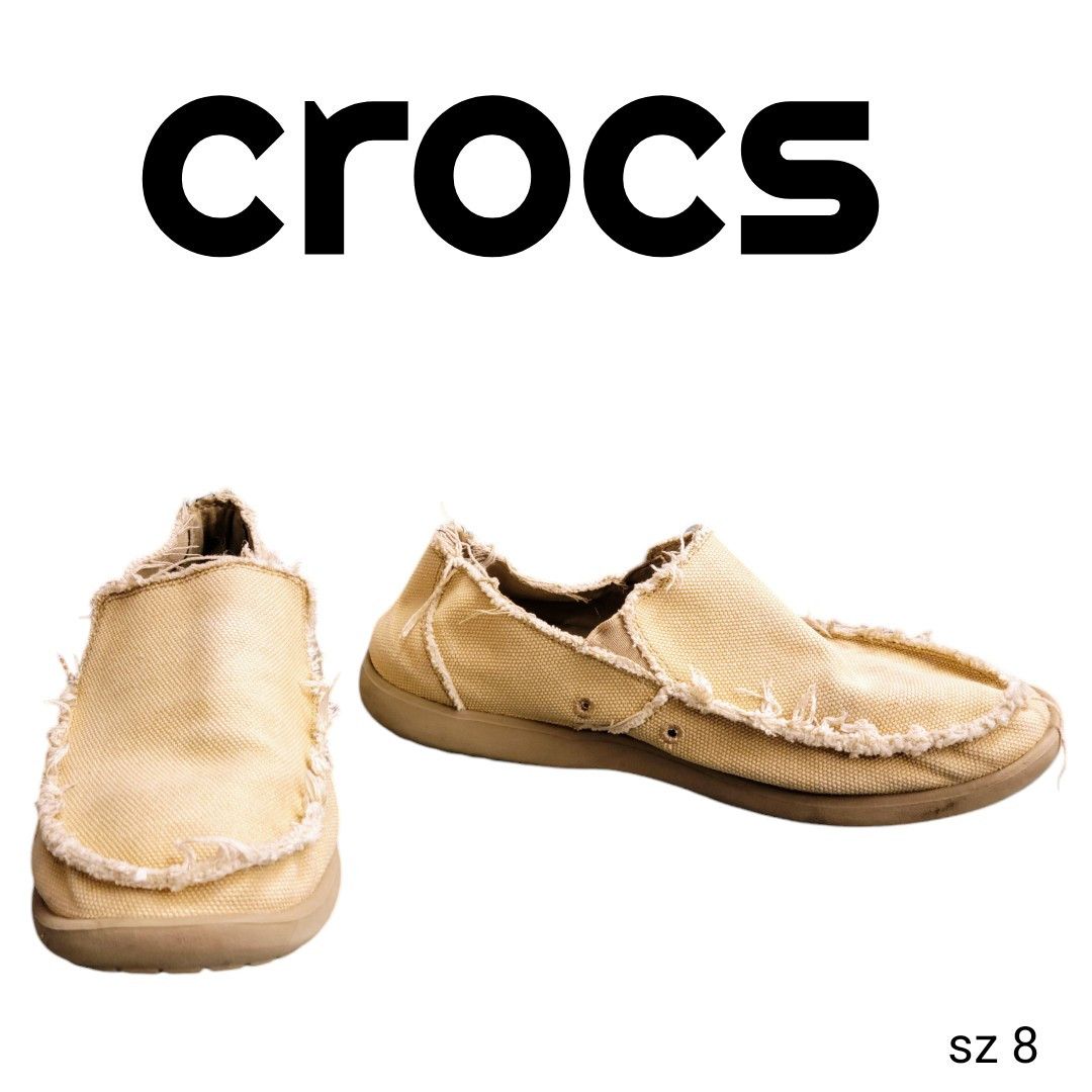 Crocs Crocs 10128 Santa Cruz Slip On Shoes Loafers Canvas Khaki Size US 8 / EU 41 - 1 Thumbnail