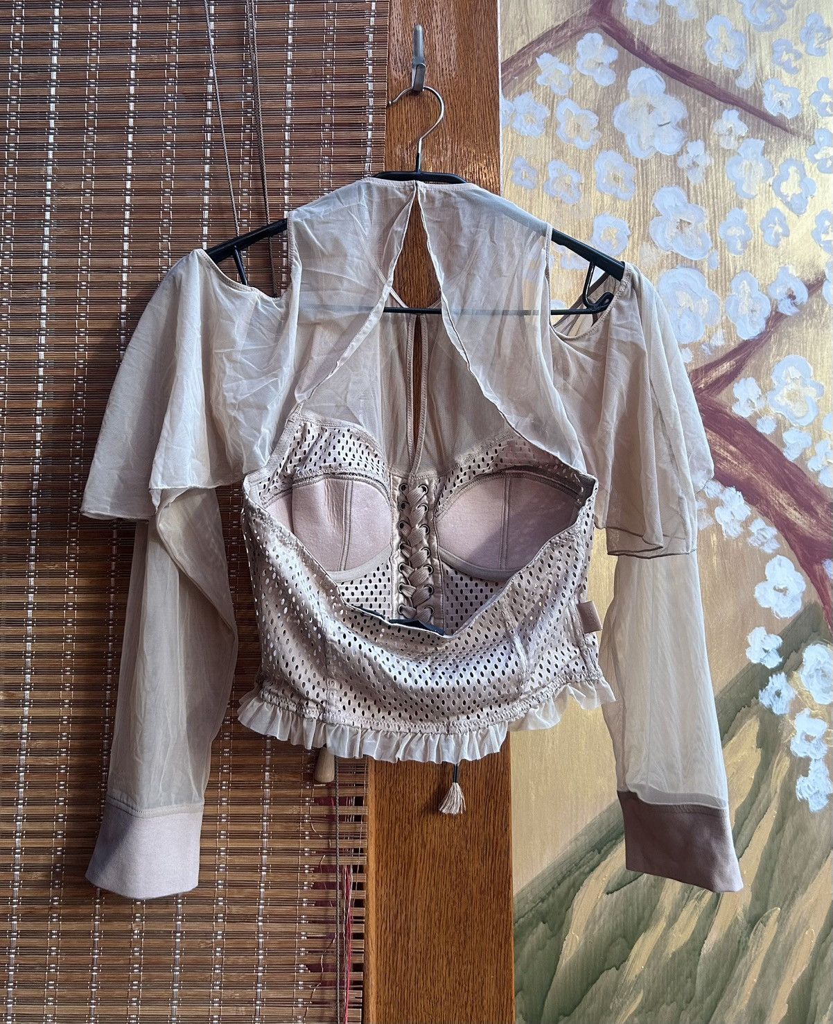 Fenty × Rihanna Puma x Rihanna Mesh Bustier Top Lace Up Corset With Sleeves Size L / US 10 / IT 46 - 3 Thumbnail