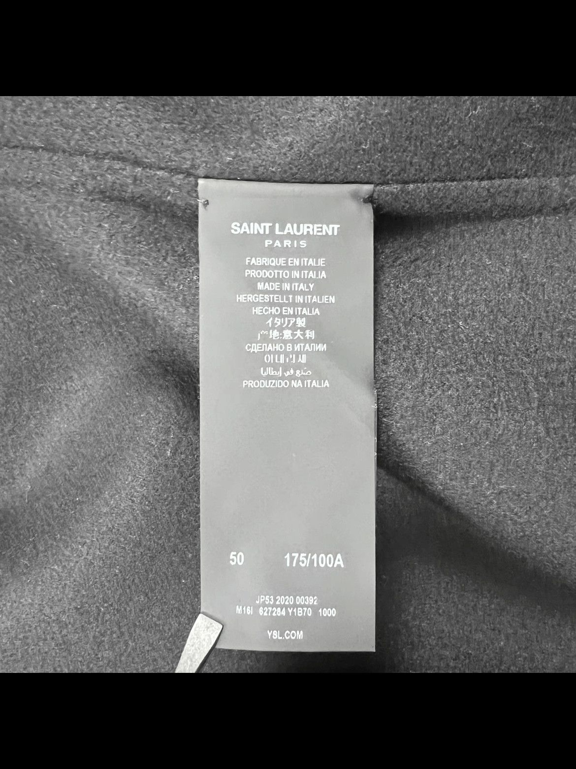 Sz 50 Saint Laurent Paris 20AW Plain Trench Wool Coat