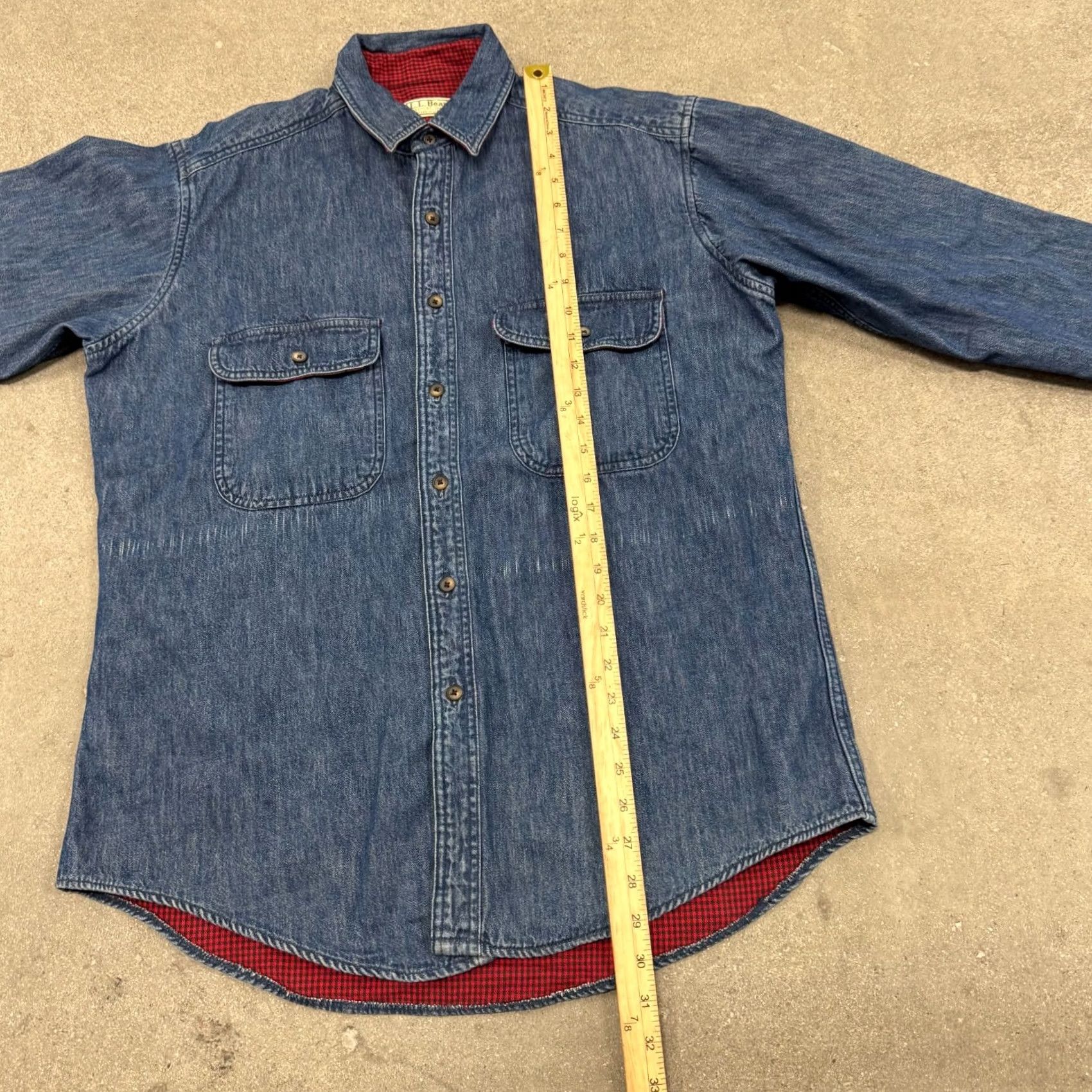 Vintage L.L. Bean Shacket Jacket Men M Blue Denim Flannel Lined Button Front Shirttail Hem Regular Size Medium Size US M / EU 48-50 / 2 - 5 Thumbnail