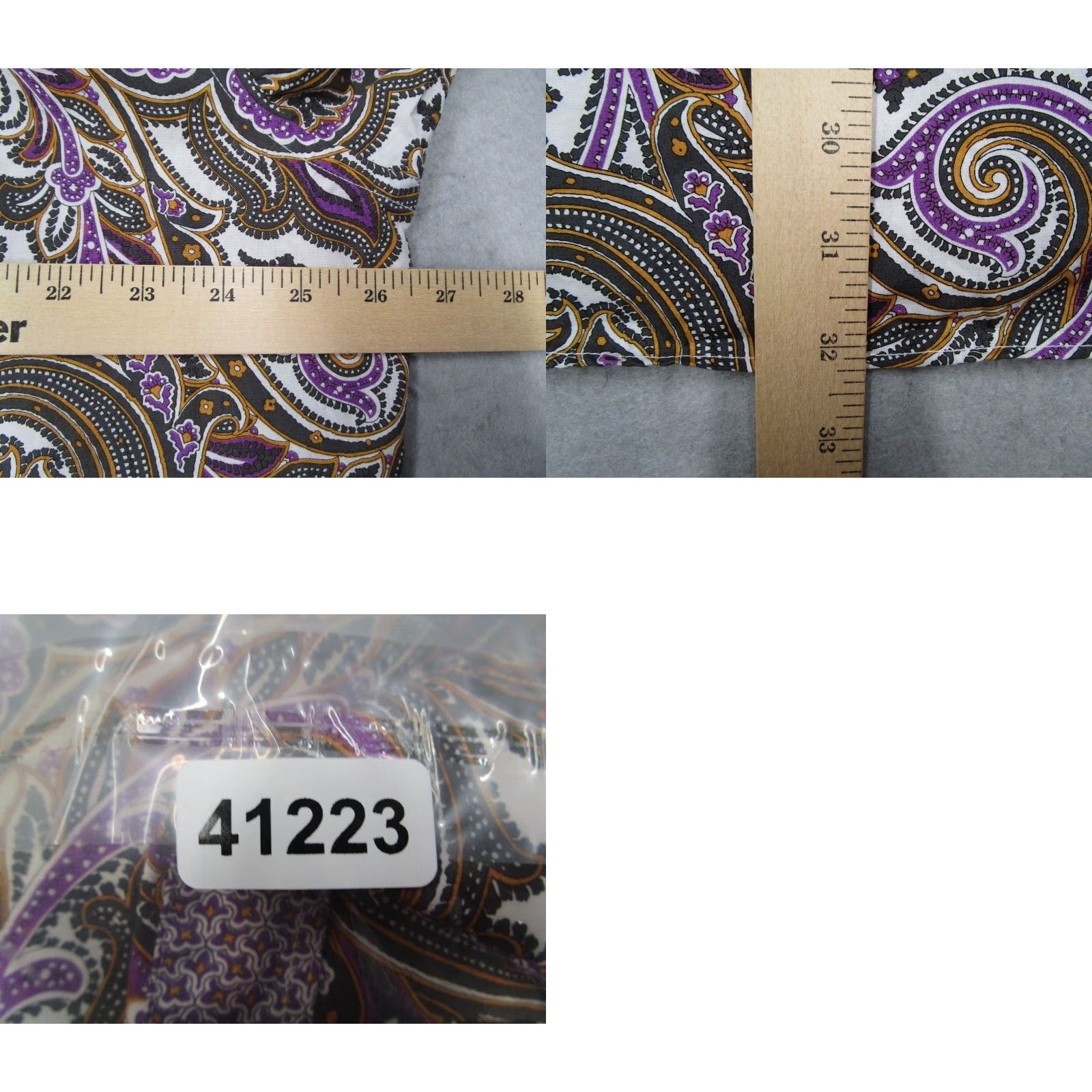 BUGATCHI BUGATCHI UOMO Dress Shirt Mens 2XL Purple Paisley Button Up Cuff Long Sleeve Knit Cotton Formal Shirt Size 48R - 8 Thumbnail