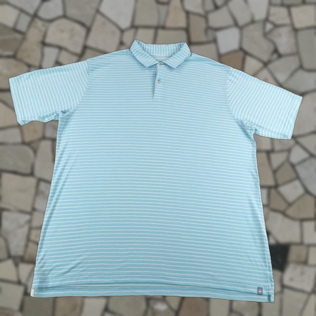 Peter Millar Peter Millar Polo Shirt Mens XL Blue White Stripes Polo Shirt Golf Beache Outdoor Preppy Sports XL Mens Blue Size US XL / EU 56 / 4 - 1 Thumbnail