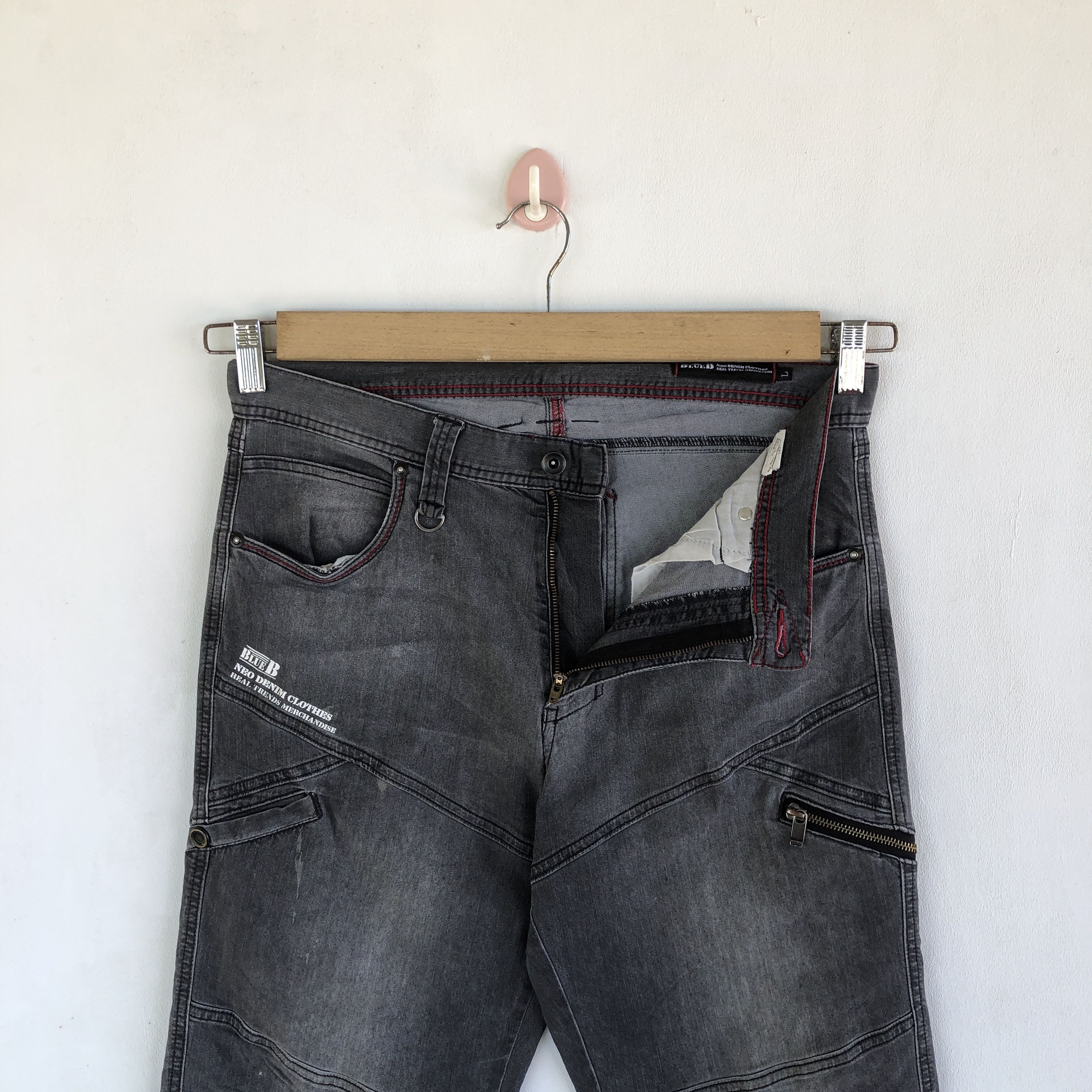 Japanese Brand Blue B Motorcycle Cargo Pants Multipockets Utility Trousers Size US 30 / EU 46 - 5 Thumbnail