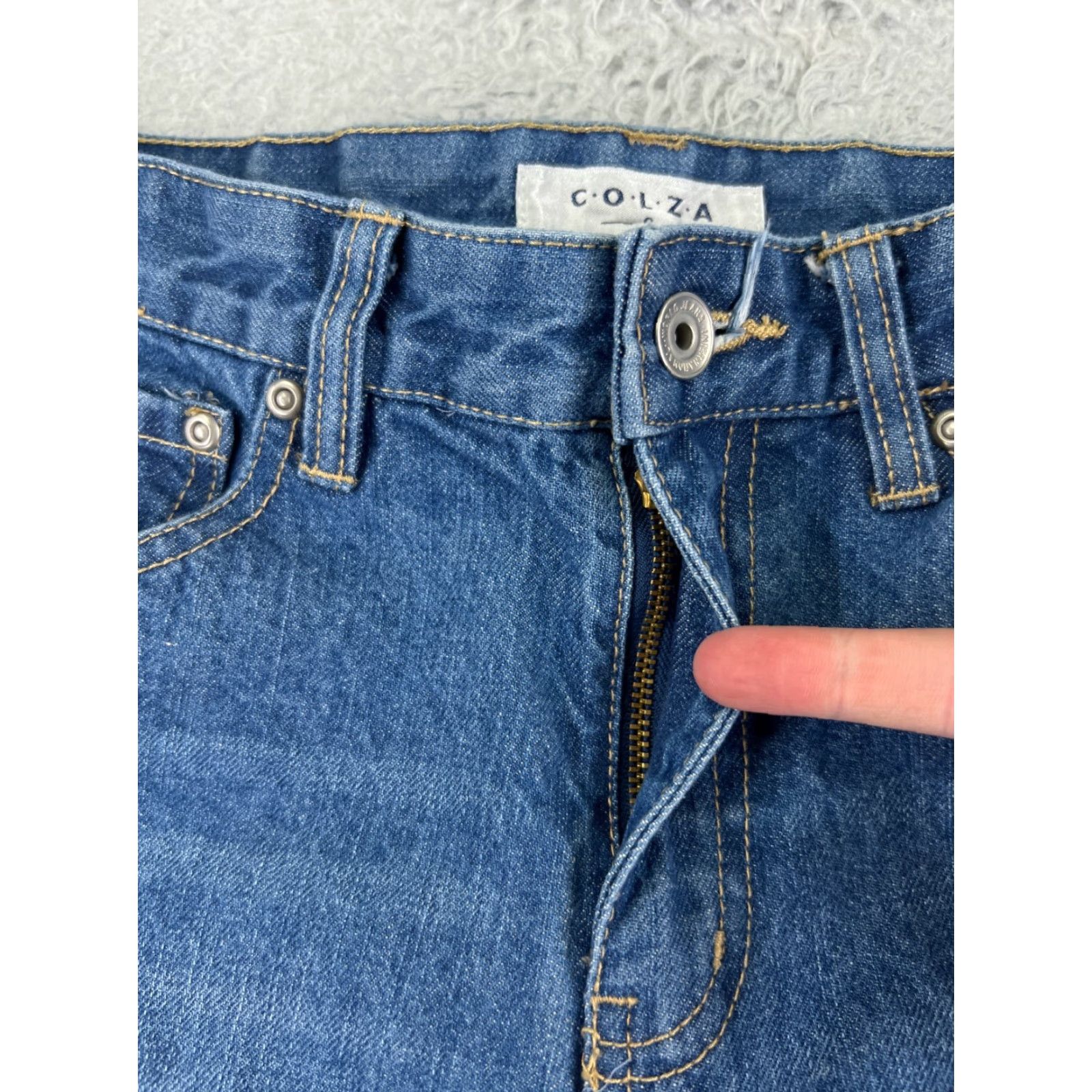 Vintage Colza Pants Womens Small 100% Cotton Mid Rise Medium Wash Zip Fly 26x26 Size 28" / US 6 / IT 42 - 5 Thumbnail