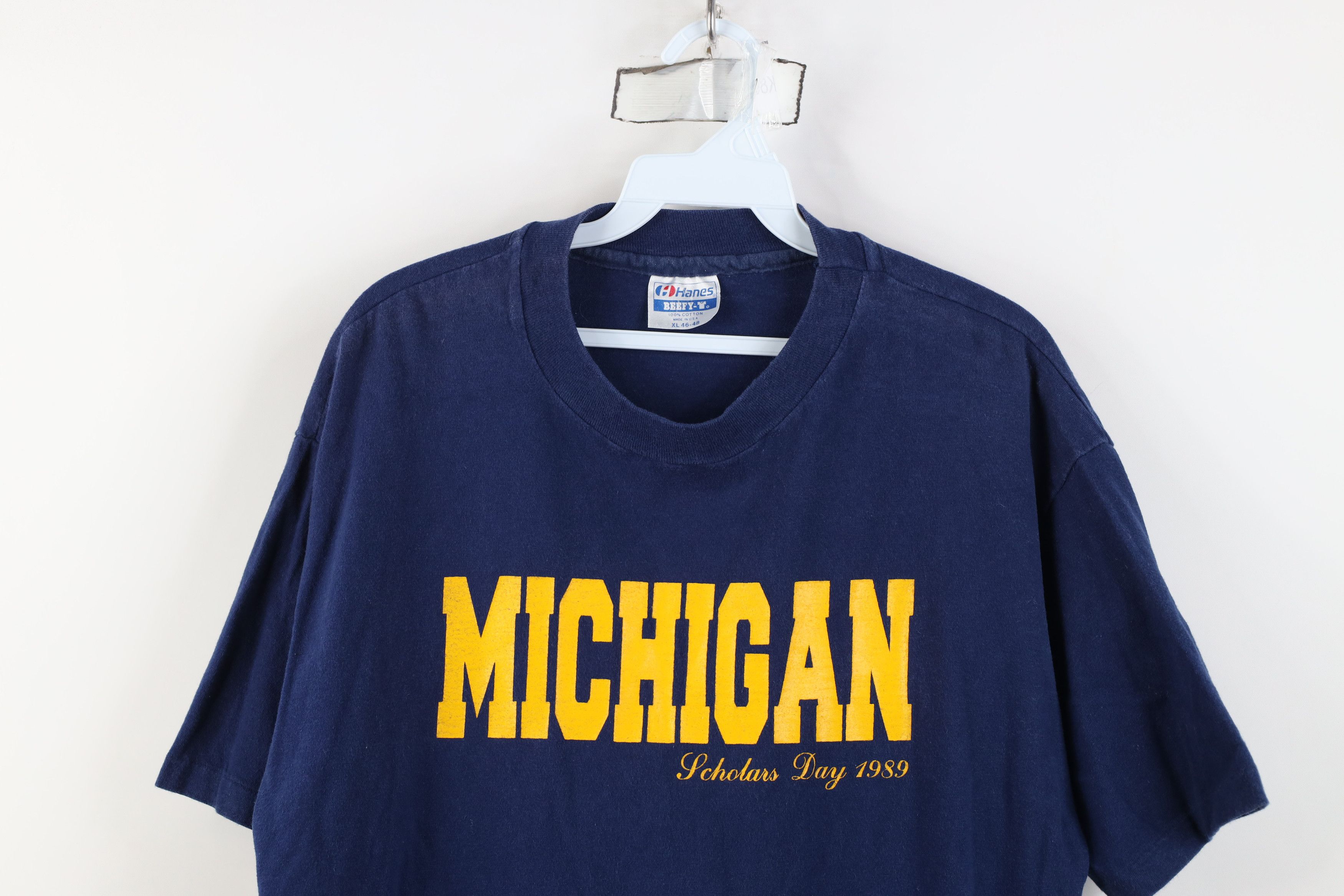 Vintage Vintage 80s 1989 Scholars Day University of Michigan T-Shirt Size US XL / EU 56 / 4 - 2 Thumbnail