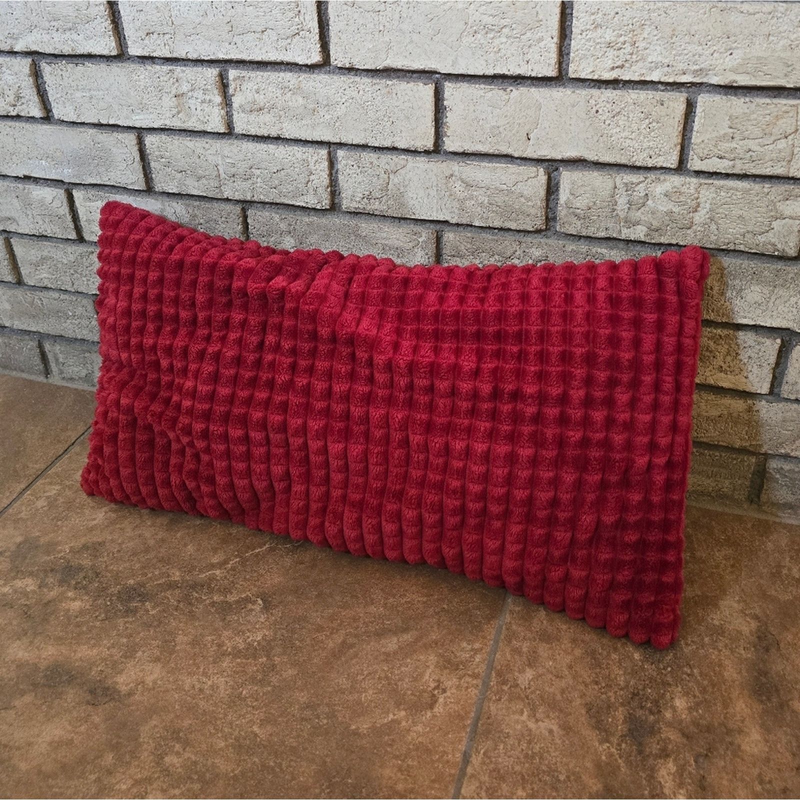Other Red Squared Design Decor Pillow Size ONE SIZE - 2 Thumbnail