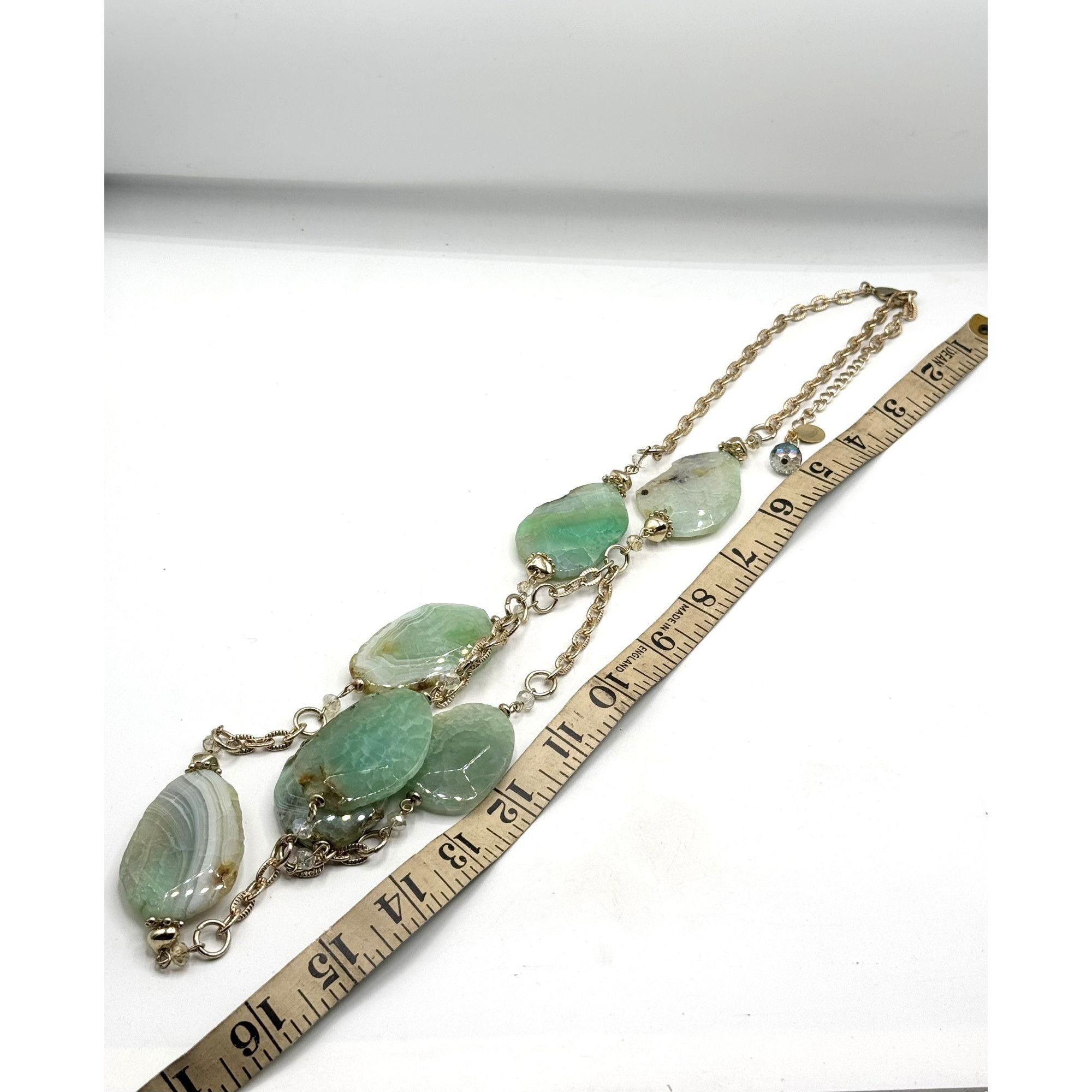 Vintage Green semi precious geode crystal necklace Size ONE SIZE - 6 Thumbnail