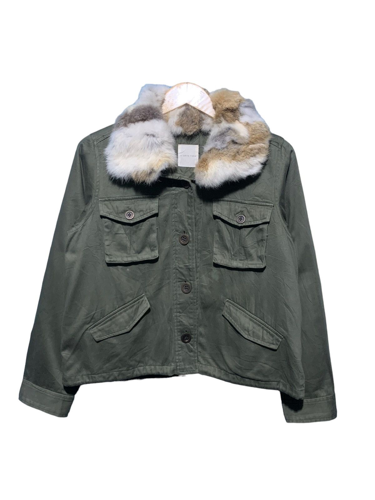 If Six Was Nine × LOWRYS FARM × Le Grande Bleu (L.G.B.) 2000s Lowrys Farm military green rabbit fur jacket Size US M / EU 48-50 / 2 - 1 Thumbnail