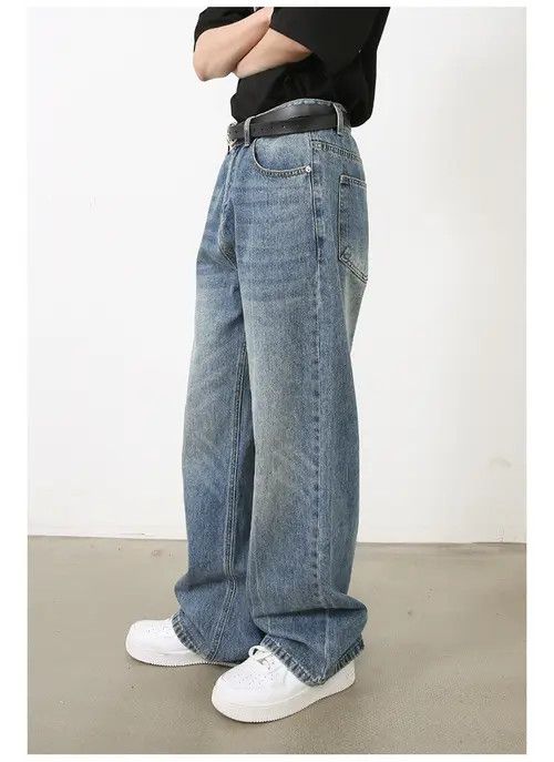 VIBE Washed vintage American straight casual jeans y2k Size US 34 / EU 50 - 8 Thumbnail