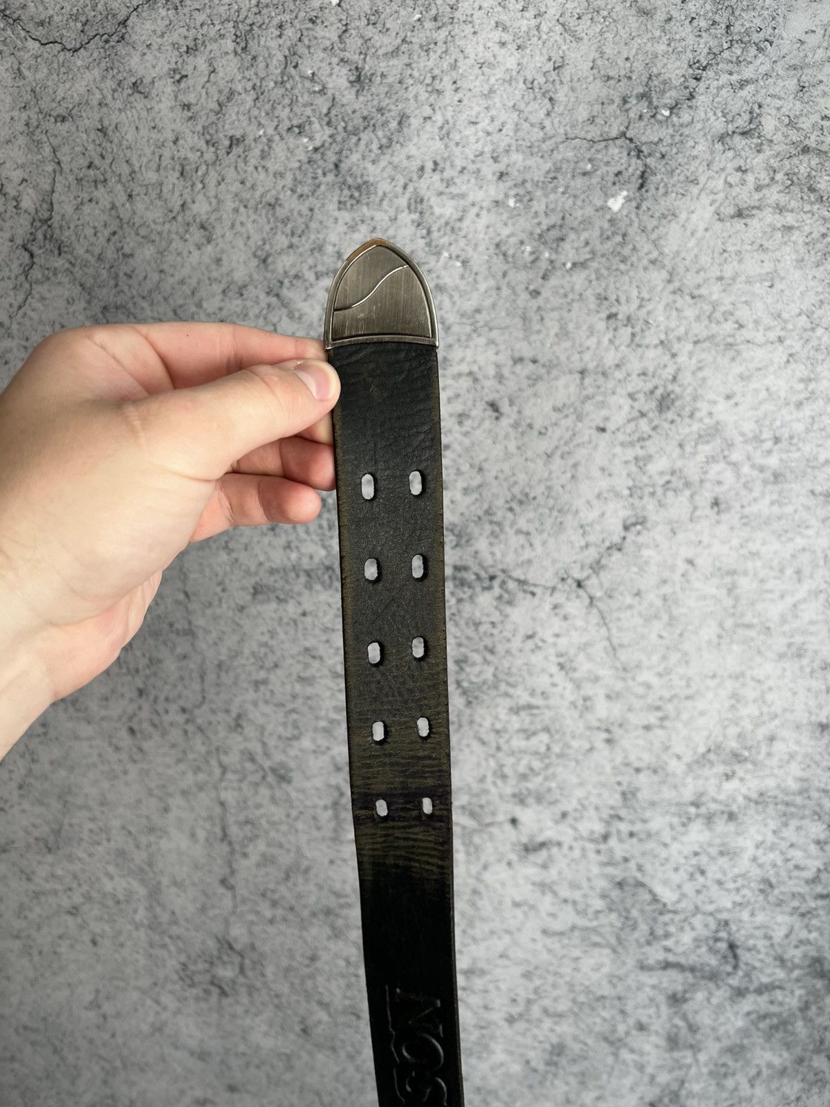 Harley Davidson Vintage Harley Davidson Leather Belt 2000s Embossed Bikers Size 44 - 8 Thumbnail