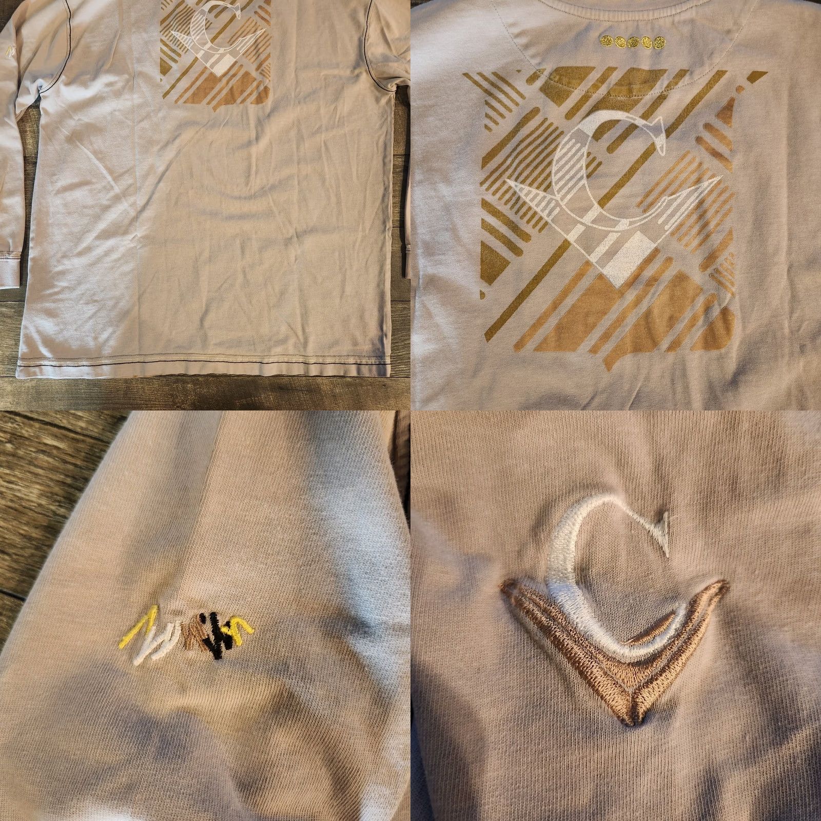 Coogi VINTAGE COOGI Long Sleeve T Shirt Mens 2XL White Gold Embroidered Double Sided Y2K Size US XXL / EU 58 / 5 - 8 Thumbnail