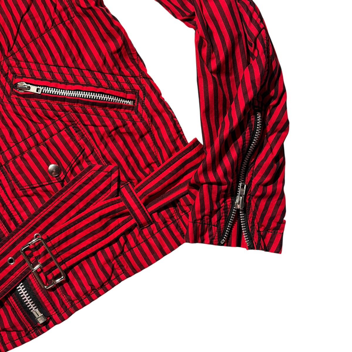 Comme des Garcons Lightweight striped Moto jacket Size US L / EU 52-54 / 3 - 3 Thumbnail