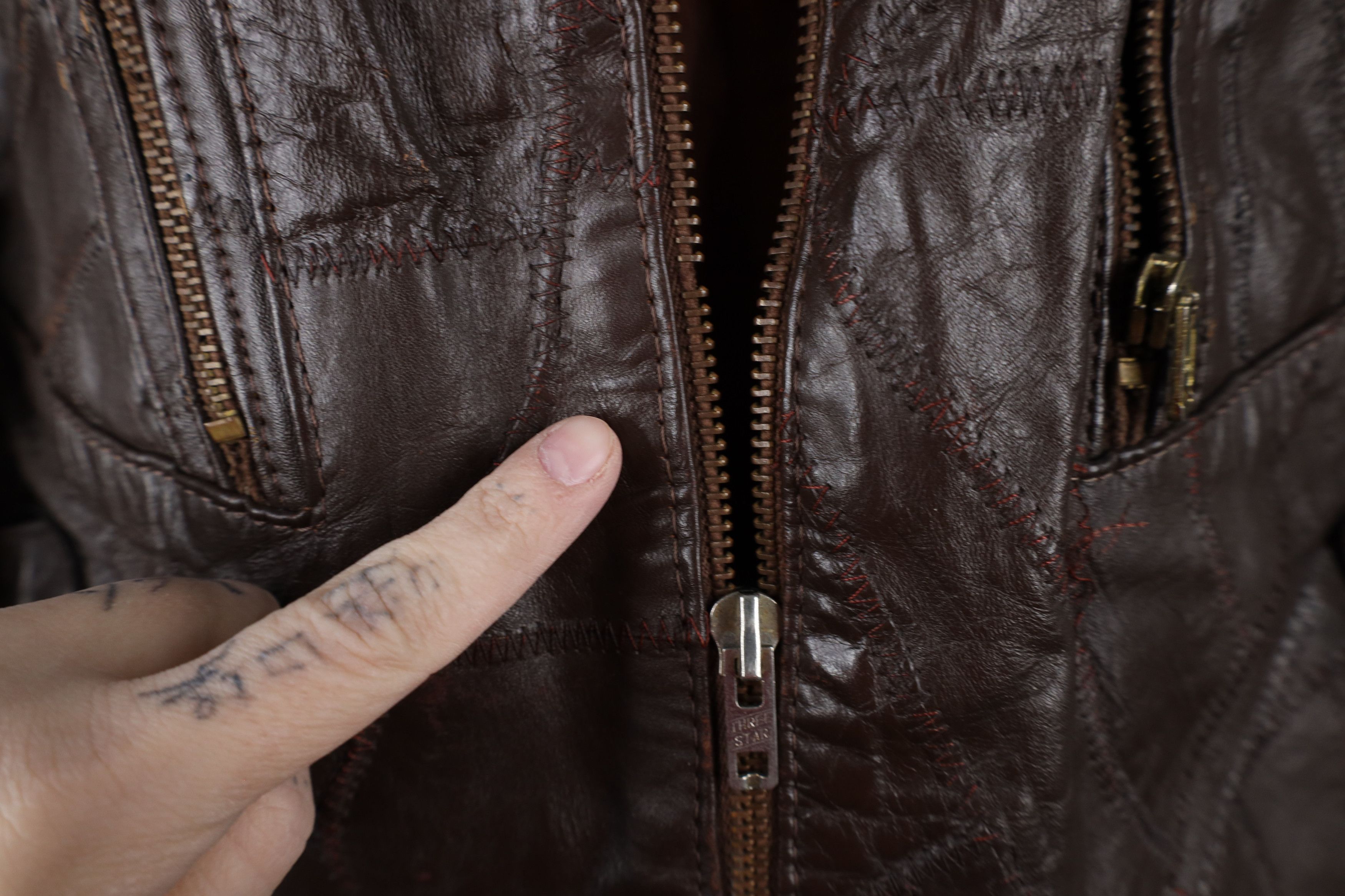 Vintage Vintage 60s 70s Streetwear Side Buckle Leather Jacket Brown Size US L / EU 52-54 / 3 - 6 Thumbnail