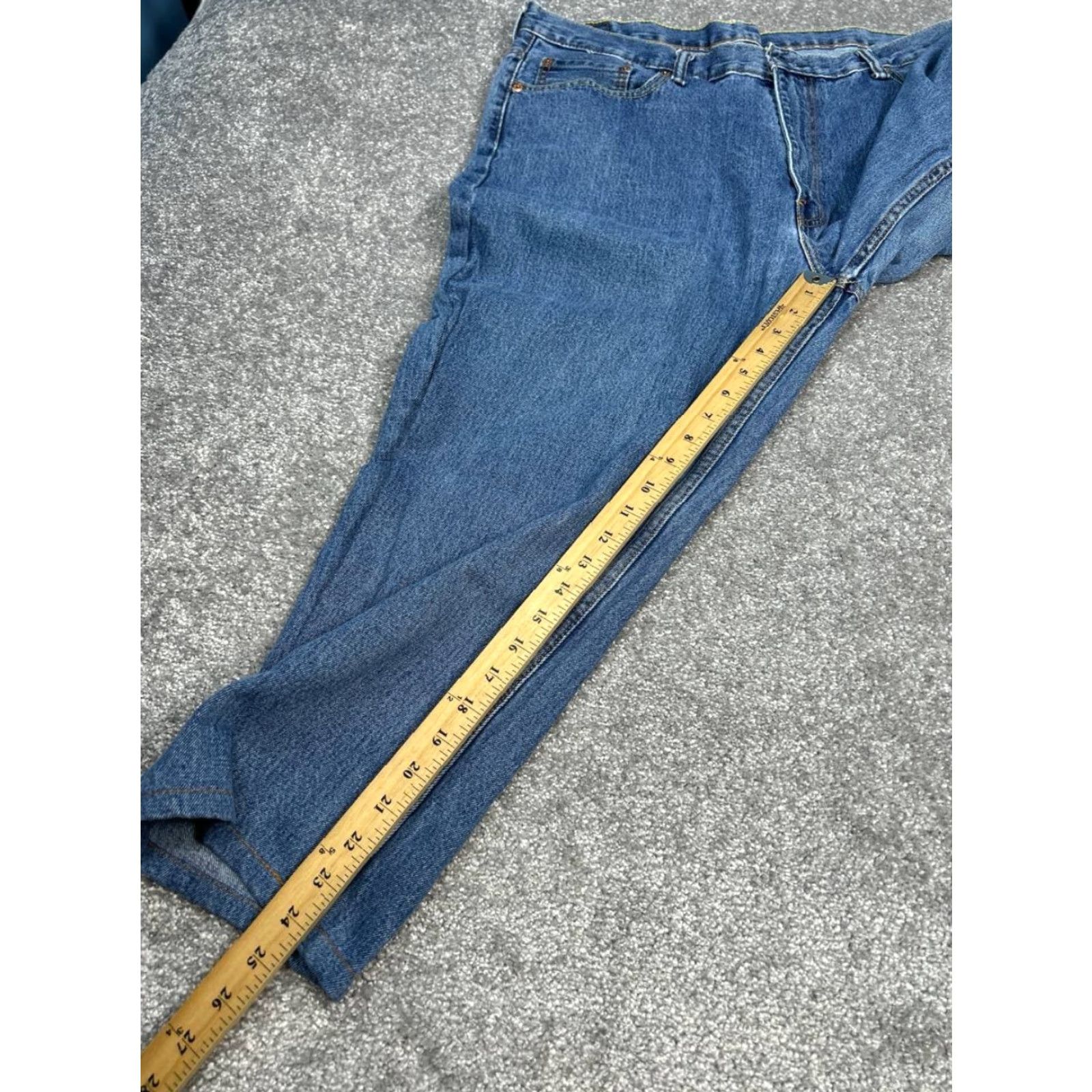 Levi's Levis 550 Jeans Mens 40 Blue Denim Logo Stretch High Rise Tapered Leg Jeans Size US 40 / EU 56 - 3 Thumbnail