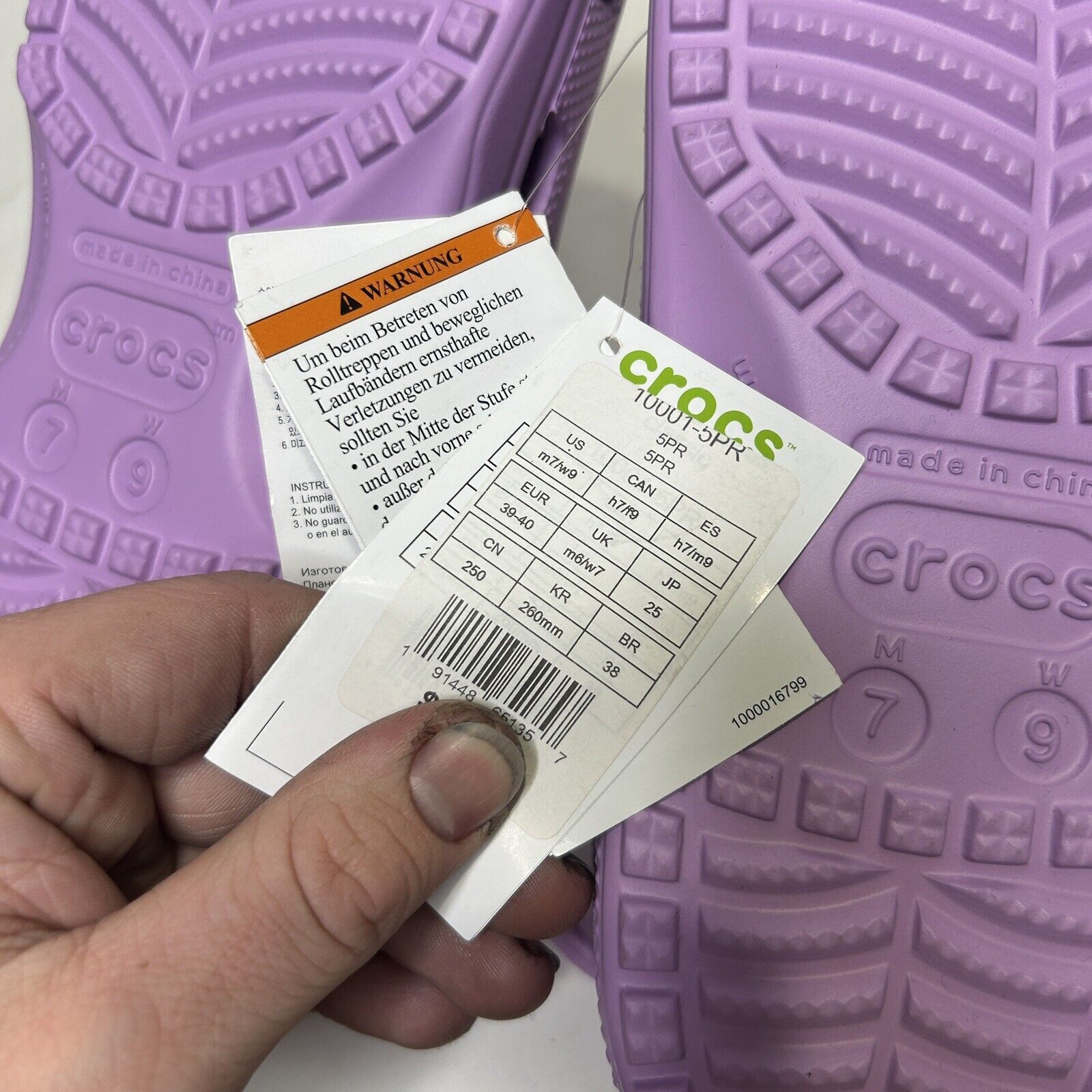 Crocs Crocs Classic Clogs Slip-On “Lavender Light Purple Lilac” Size US 9 / IT 39 - 6 Thumbnail