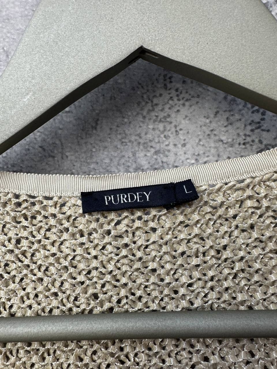 Purdey Purdey Long Cardigan Knit Crochet Mesh Size L / US 10 / IT 46 - 10 Thumbnail