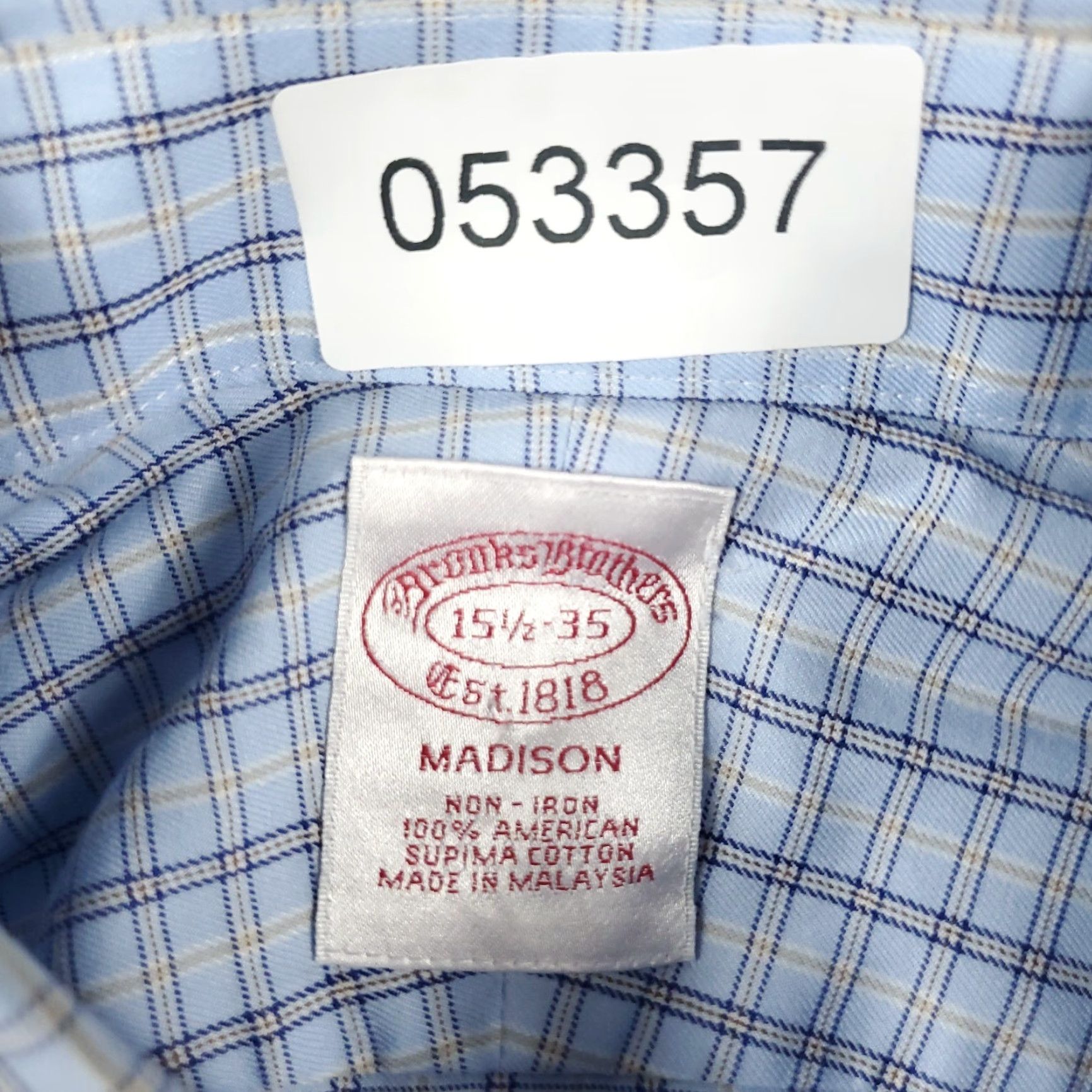 Brooks Brothers Brooks Brothers Dress Shirt Mens Size 15.5 Blue Plaid Long Sleeve Button Up Casual Size 40R - 6 Thumbnail