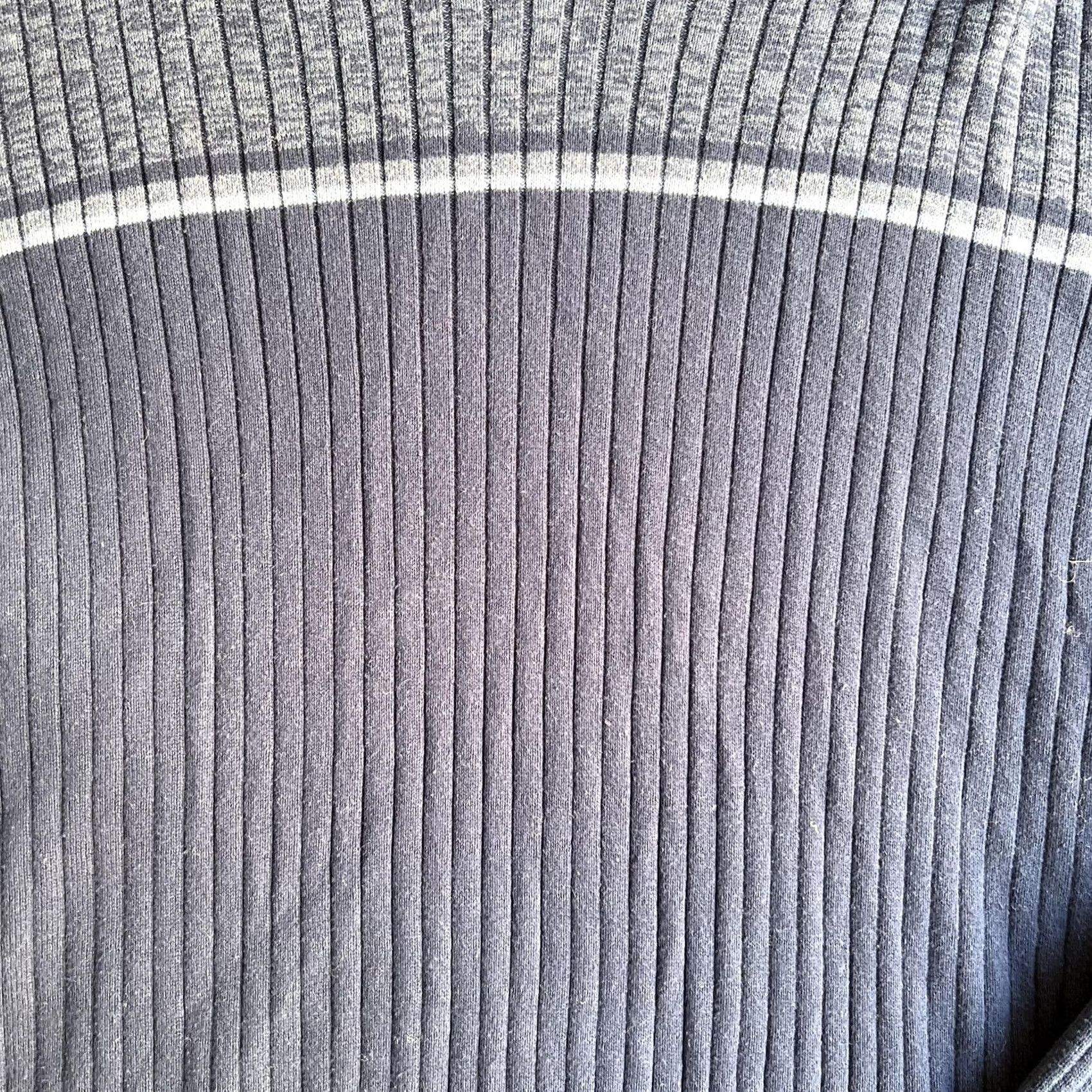 Alfani Alfani Sweater Mens XL Blue Striped V Neck 100% Cotton Ribbed Knit Pullover Size US XL / EU 56 / 4 - 2 Thumbnail