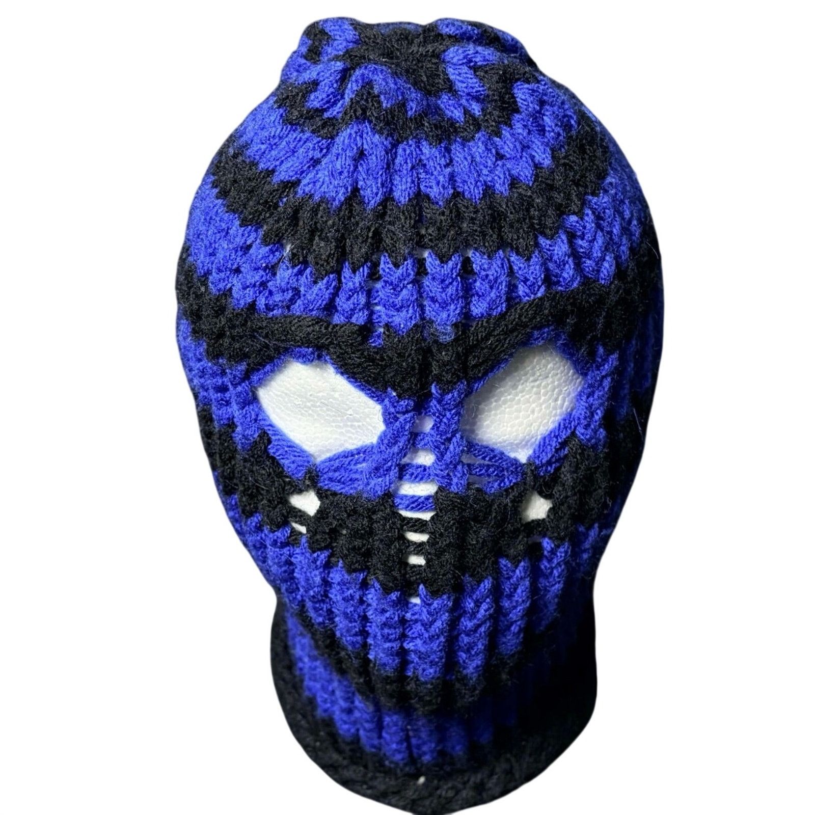 Other Black & Blue Striped Crochet Ski Mask Size ONE SIZE - 2 Thumbnail
