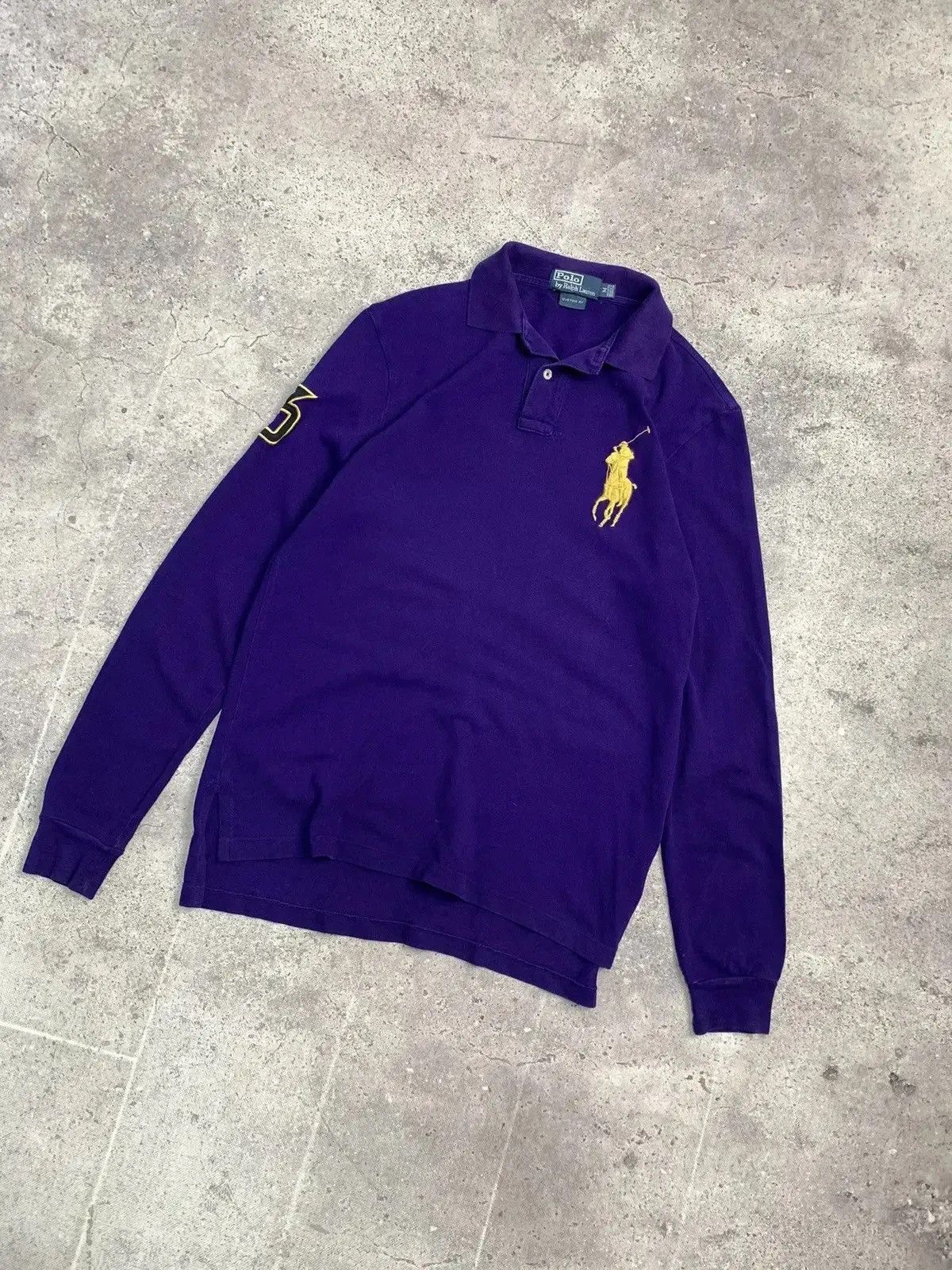 Polo Ralph Lauren × Vintage Vintage Long sleeve Polo Ralph Lauren regby faded Size US M / EU 48-50 / 2 - 9 Thumbnail