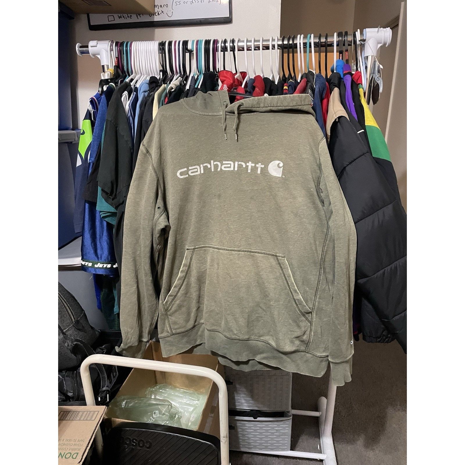 Carhartt Size XL- Carhartt Oversized Signature Hoodie Olive Green Size US XL / EU 56 / 4 - 1 Thumbnail