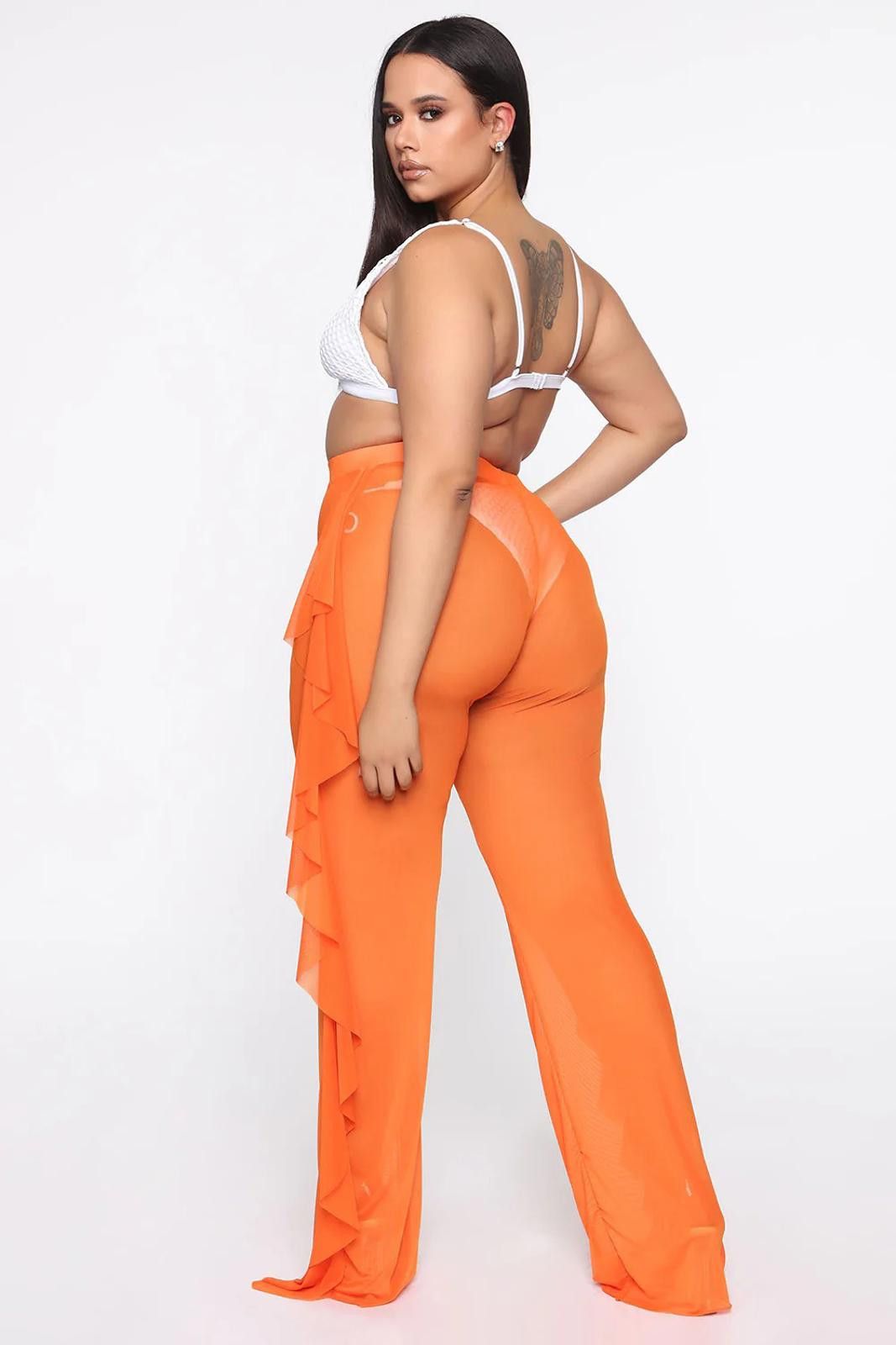 Fashion Nova Sunshine See Through Cover Up Pant - Orange Size ONE SIZE - 2 Thumbnail