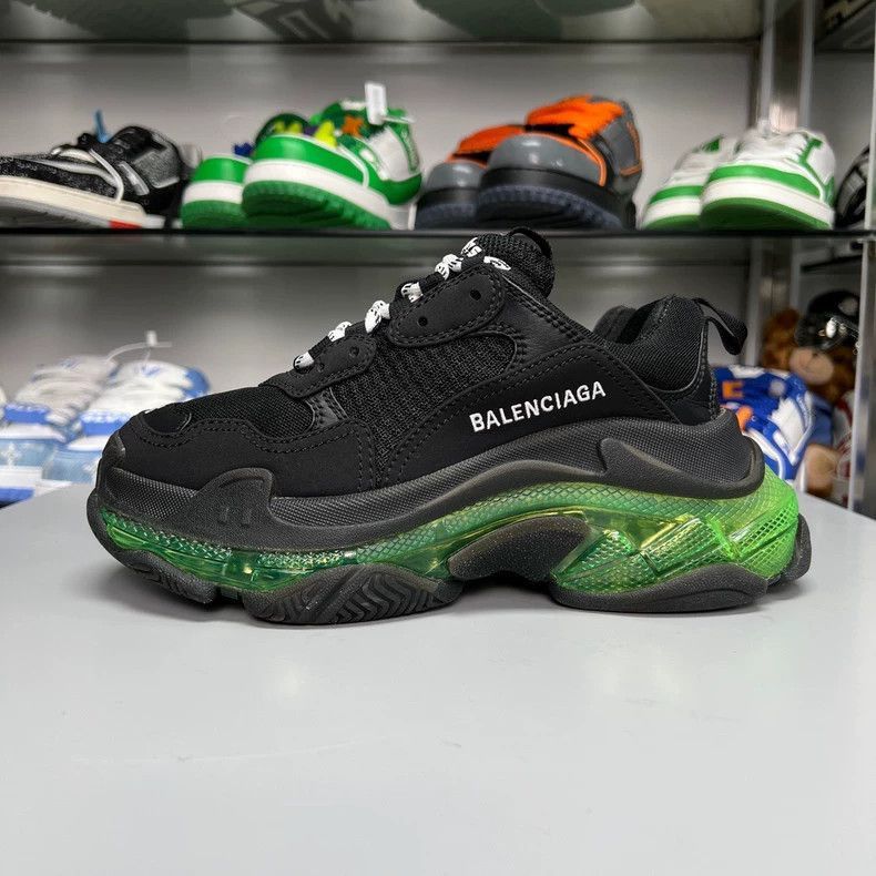 Balenciaga Balenciaga Triple S Black Green Sneakers-2505 Size US 5 / IT 35 - 2 Thumbnail