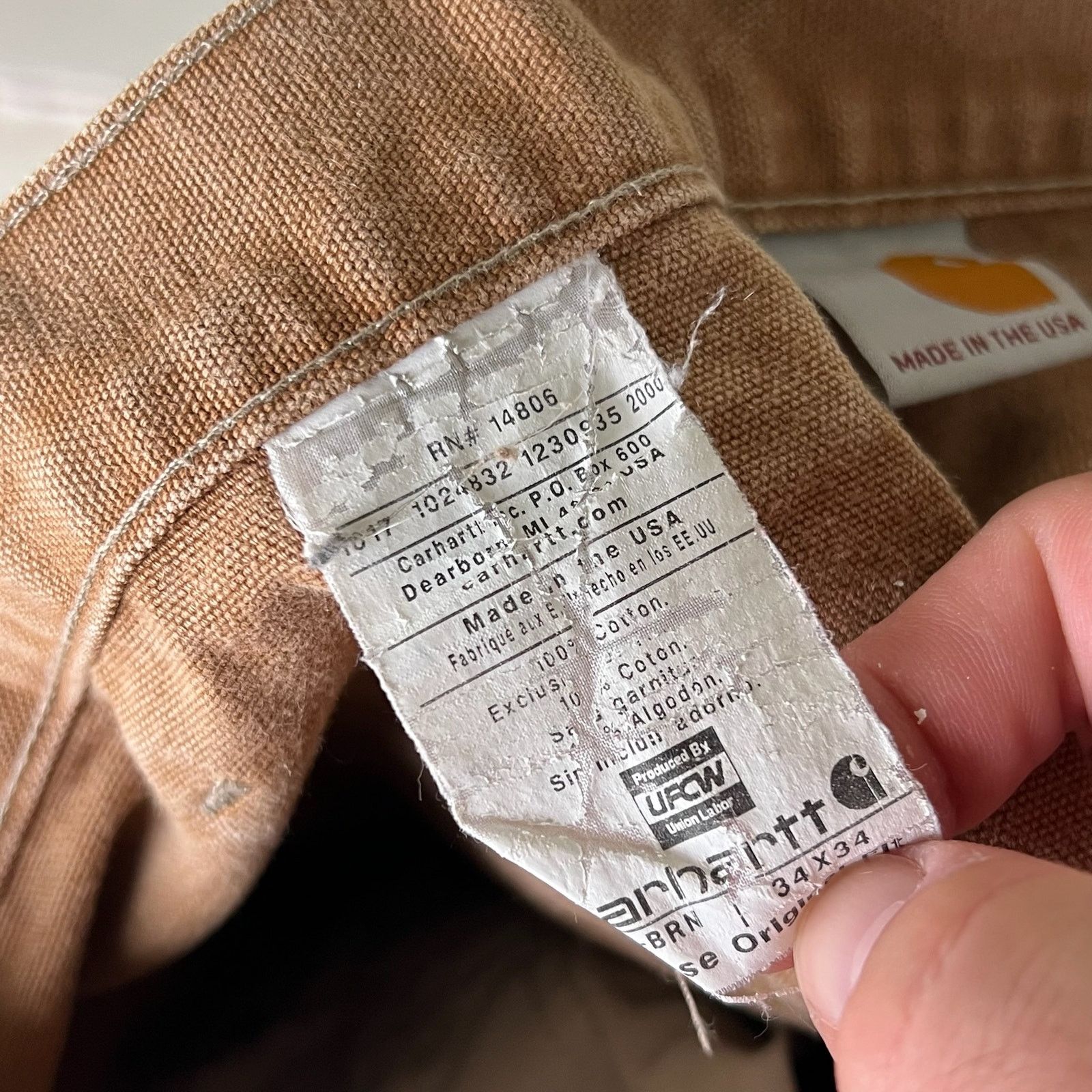 Carhartt × Vintage Carhartt brown double knee work wear carpenter pants Size US 33 - 7 Thumbnail