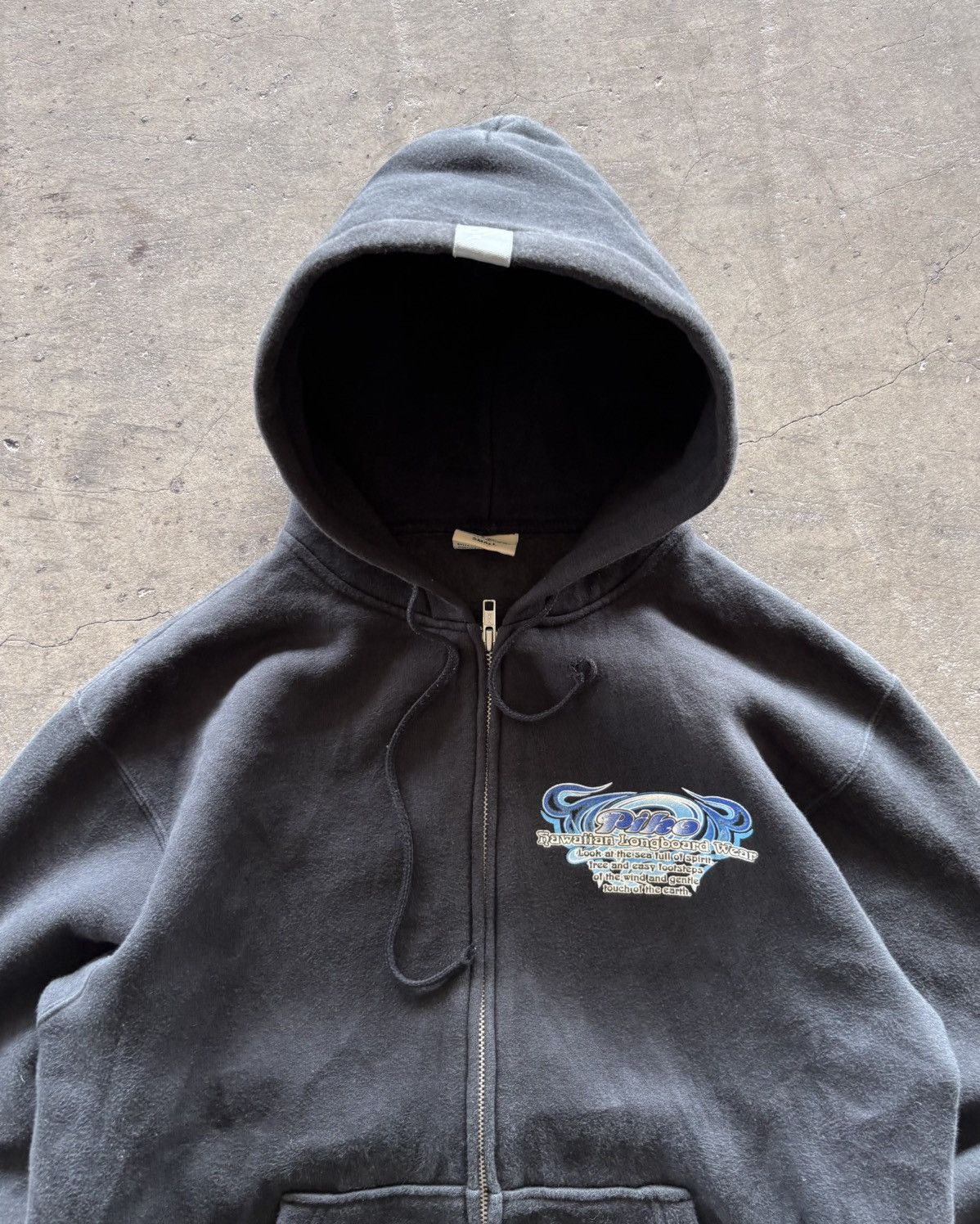 Japanese Brand × Vintage 2000s Piko Hawaiian Flame Faded Black Zip Up Hoodie Size US S / EU 44-46 / 1 - 2 Thumbnail