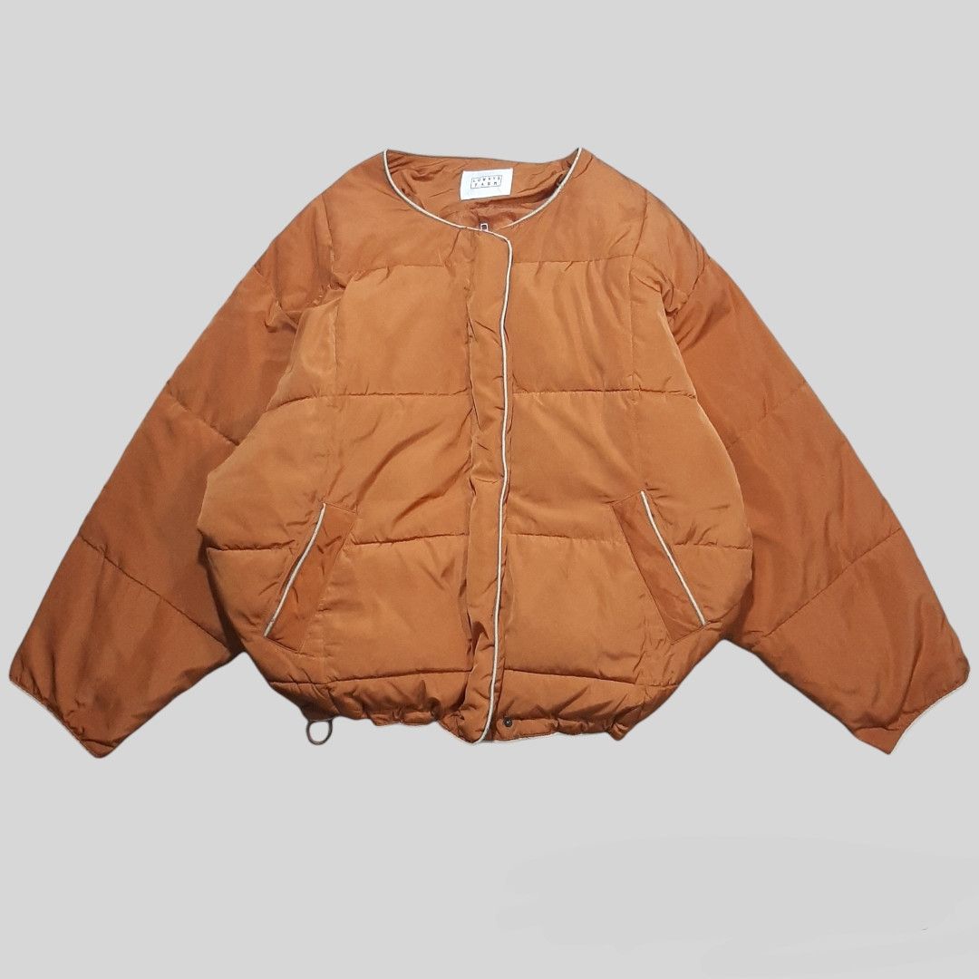 image of Juun J x Lowrys Farm Lowry Farm Puffer Down Jacket in Orange Mud, Men's (Size Small)