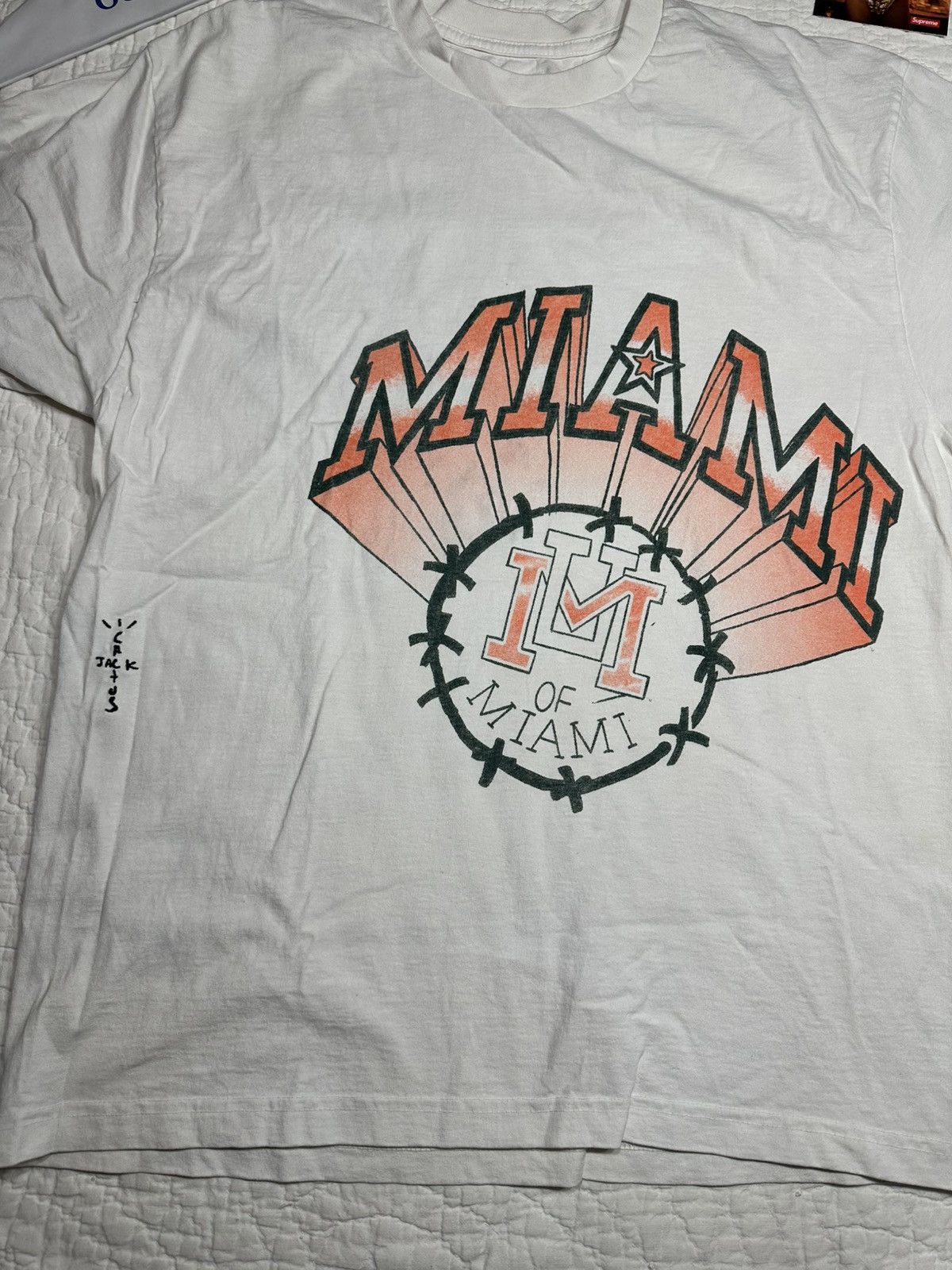 Mitchell & Ness × NCAA × Travis Scott Travis Scott University of Miami Collab Tee/ Large Size US L / EU 52-54 / 3 - 2 Thumbnail