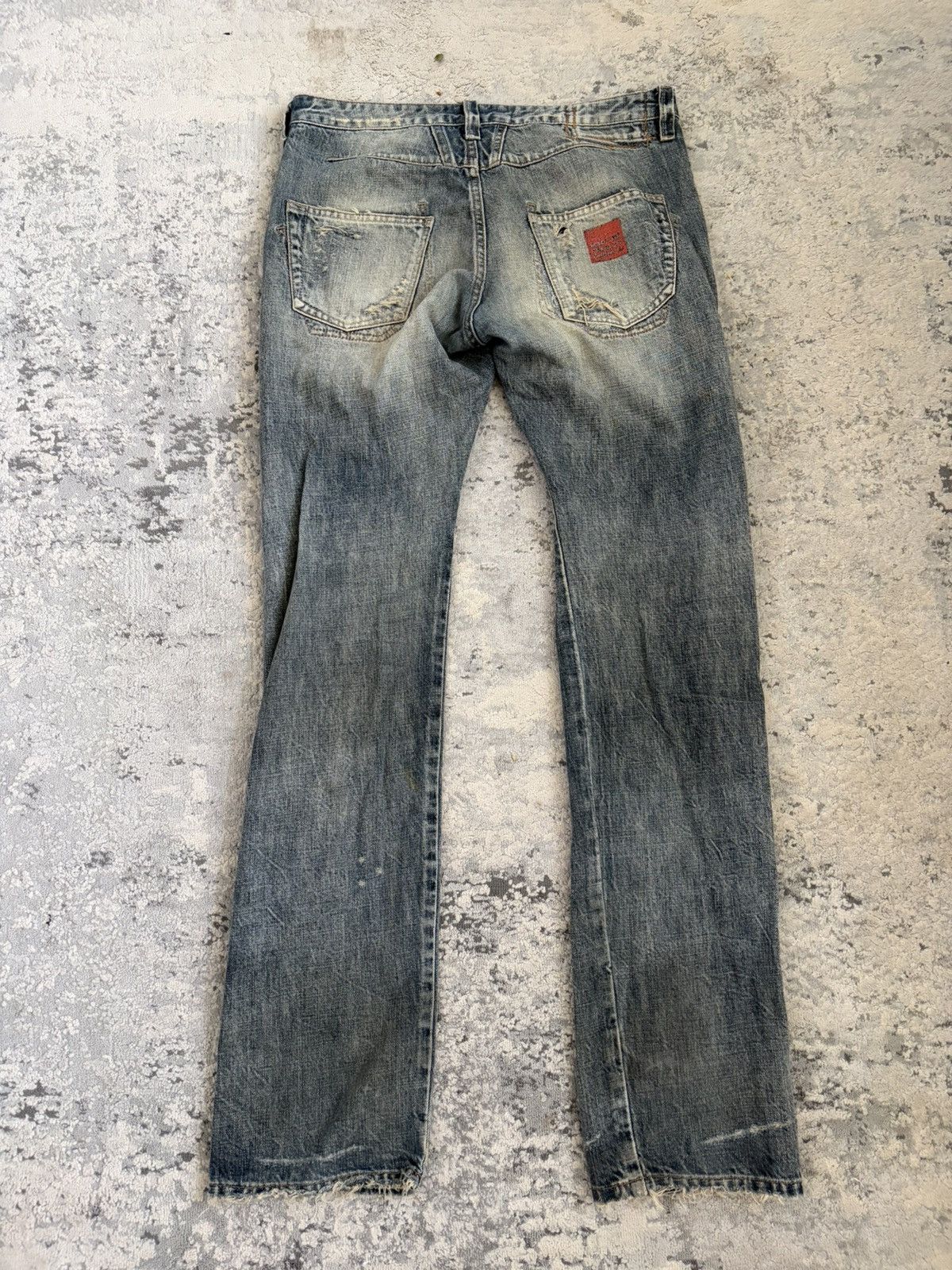 Marithe + Francois Girbaud Distressed Trompe-l'œil Straight Denim Size US 32 / EU 48 - 9 Thumbnail
