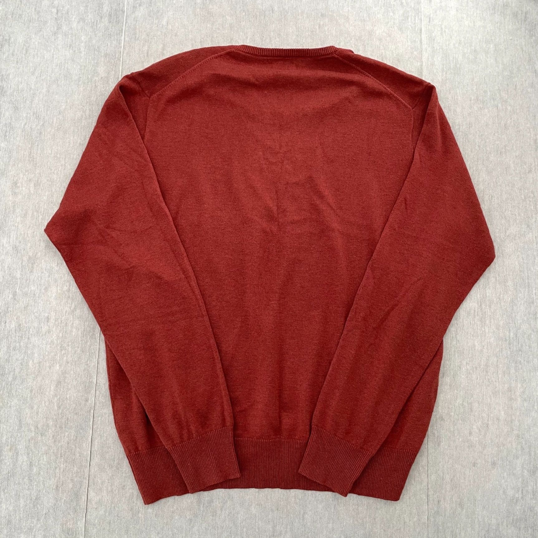 Peter Millar Peter Millar Cashmere Cotton Silk Sweater Pullover Adult Large Orange Solid Long Sleeve V-Neck Golf Mens Size US L / EU 52-54 / 3 - 2 Thumbnail